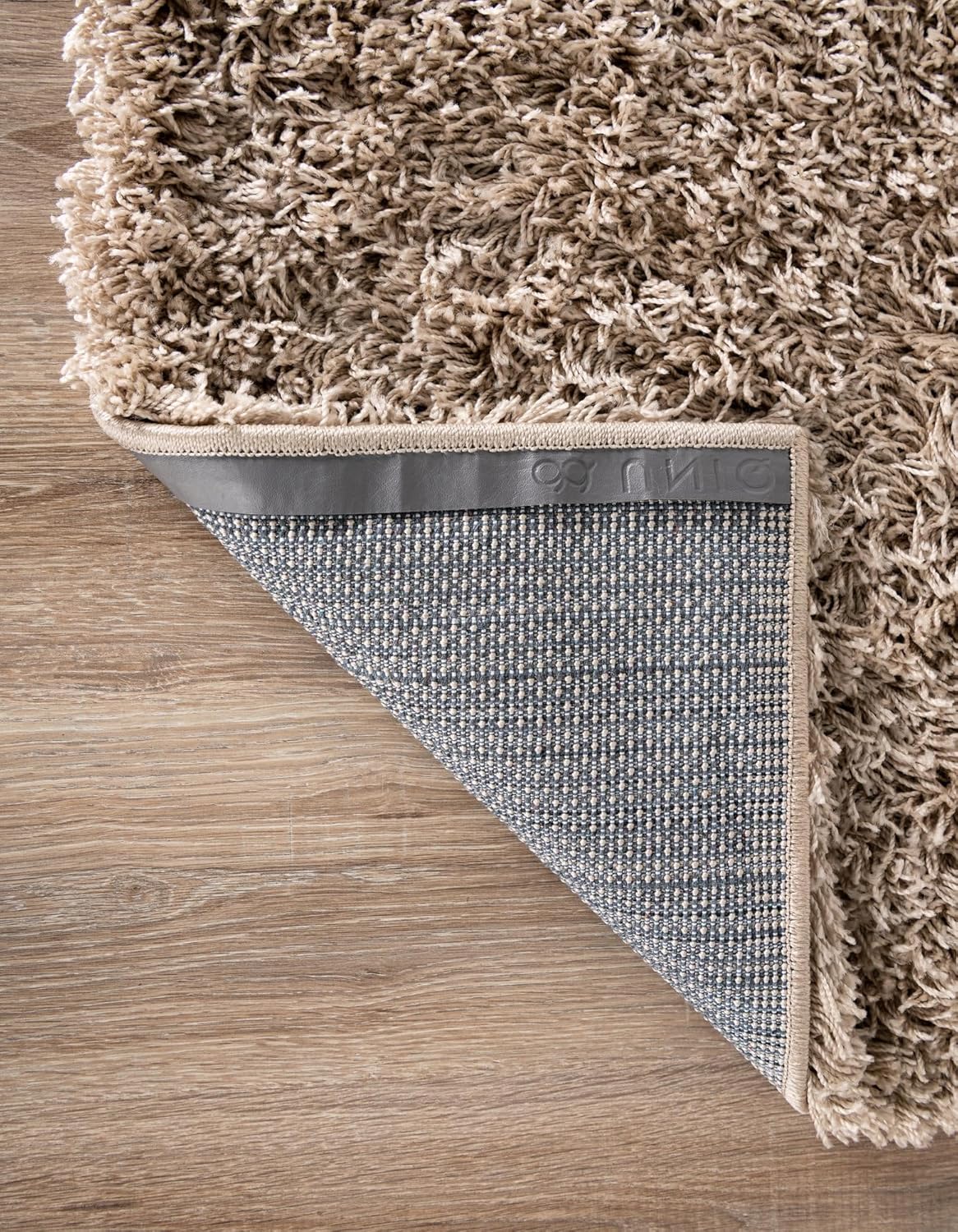 Unique Loom Solid Shag Collection Area Rug (9' x 12' Rectangle, Taupe)
