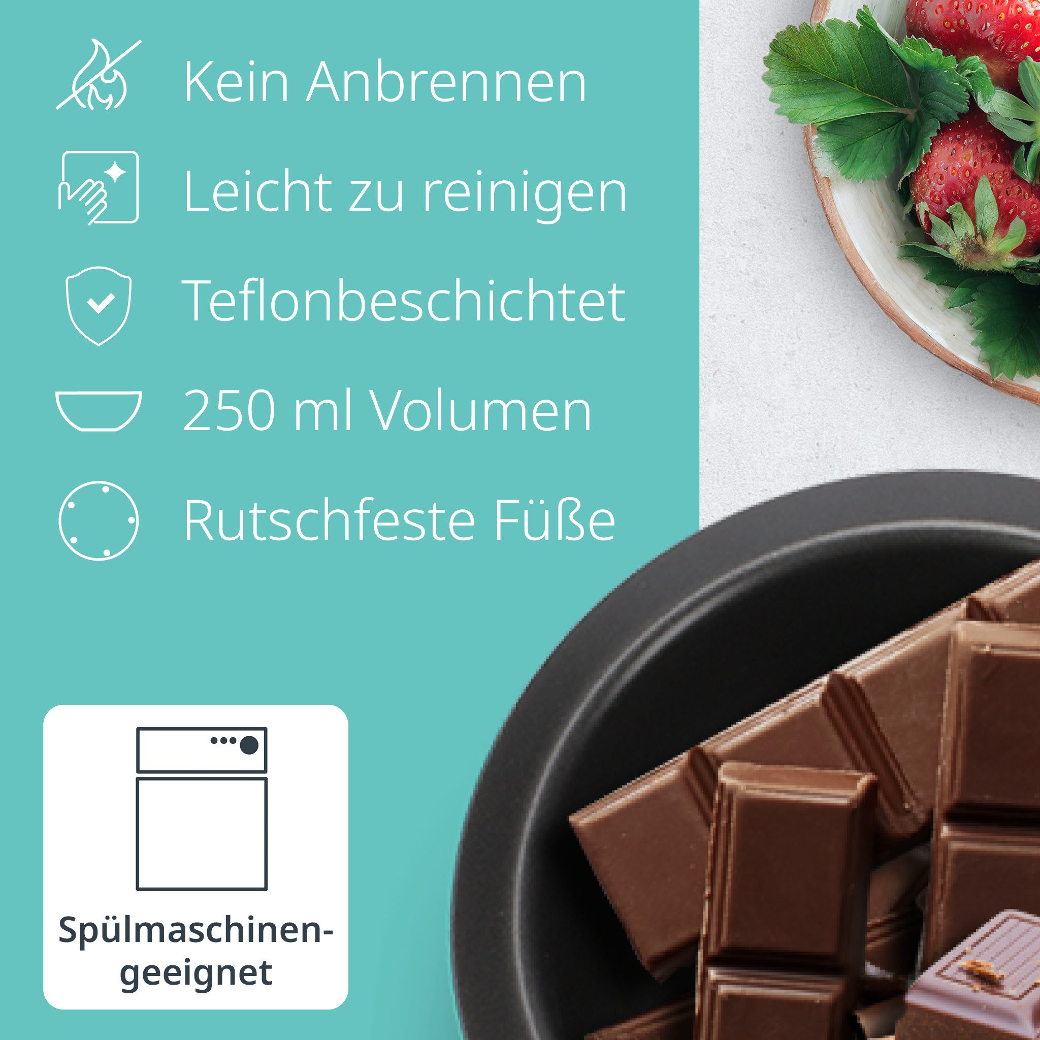 Elektro-Fondue Elektrisches Schokofondue mit 2 Temperaturstufen