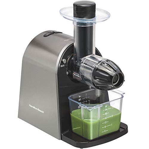 Hamilton Beach 67951 Cold Press Masticating Juicer Machine, Slow and Quiet Action, Juice Fruits & Vegetables, BPA Free, Easy Clean, 150 Watts, Silver: Home & Kitchen