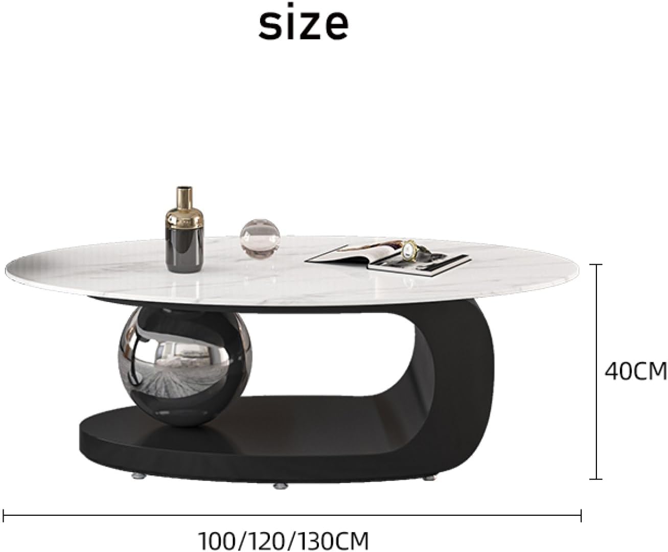 Tavolino da caffè in Marmo di Lusso con Staffa in Metallo Dorato e Piano in Pietra - Stile Elegante, Design Unico, Facile da Pulire