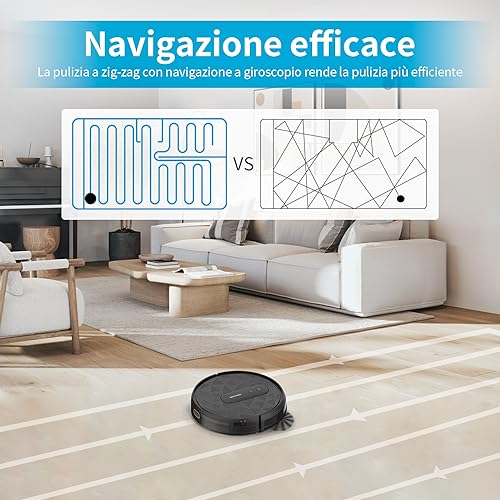 AIRROBO Robot Aspirapolvere, Potente Silenzioso Aspirapolvere Robot, WiFi/APP/Telecomando, Design Sottile, Ideale per Peli di Animali, Moquette e Pavimento Duro, P20 : Casa e cucina