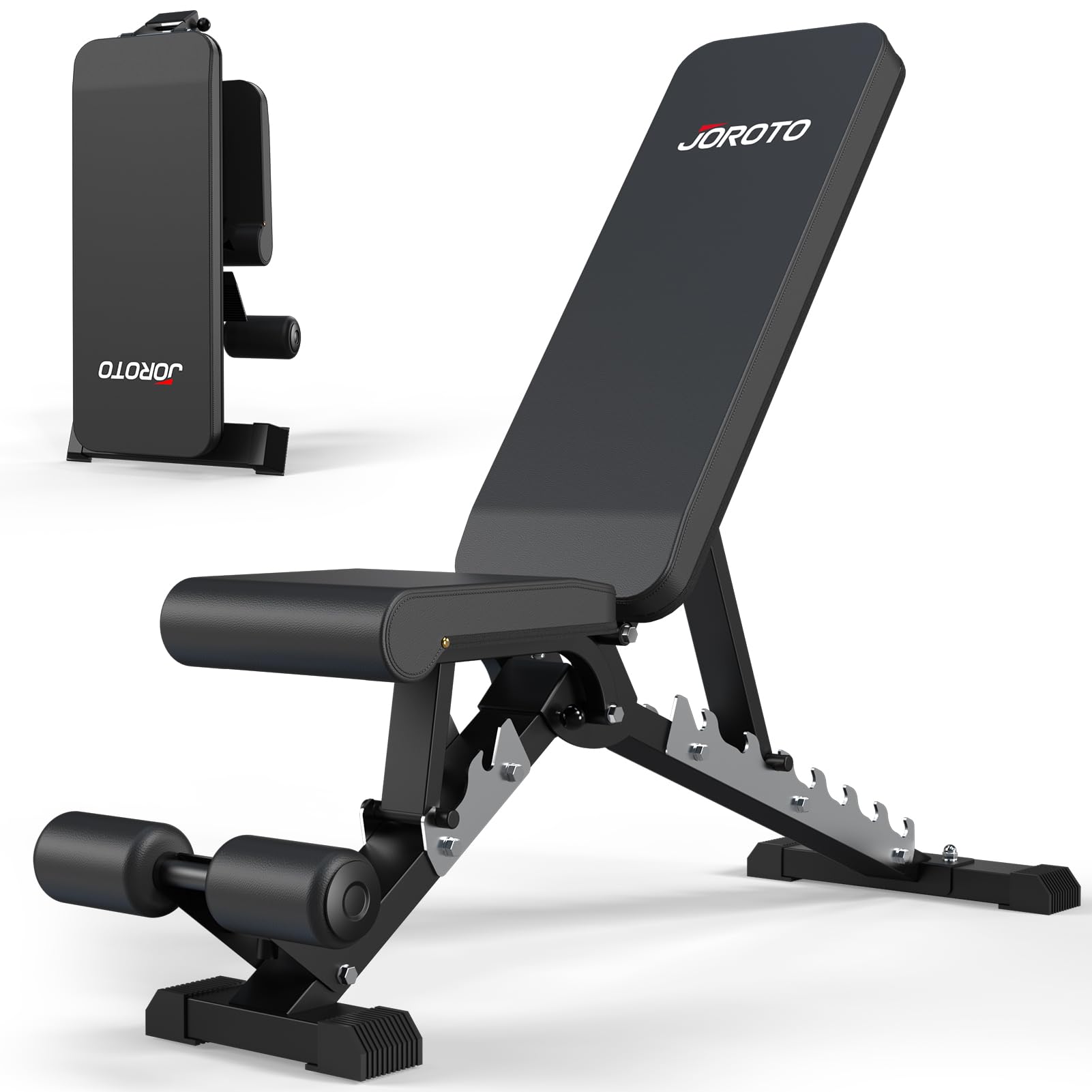 JOROTO MD60 verstellbare Hantelbank klappbare Trainingsbank Schrägbank mit 1,5 mm verdicktem Stahl für Zuhause