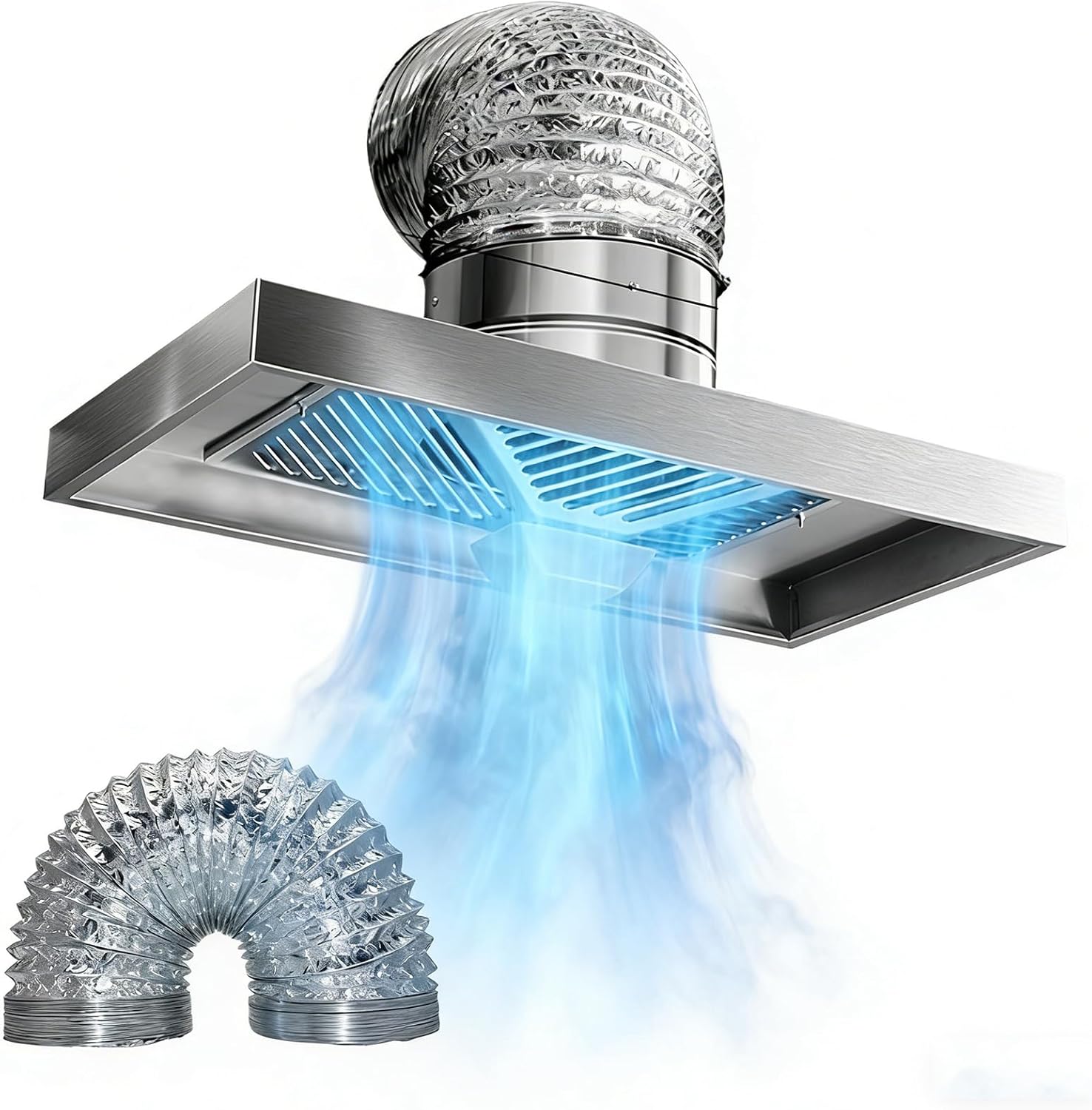 3m Pipe, Cappa da Cucina Potente da 6 Pollici, Grande Ventola di aspirazione per Rimuovere efficacemente Fumo e Ventilazione con Tubo, Facile da installare