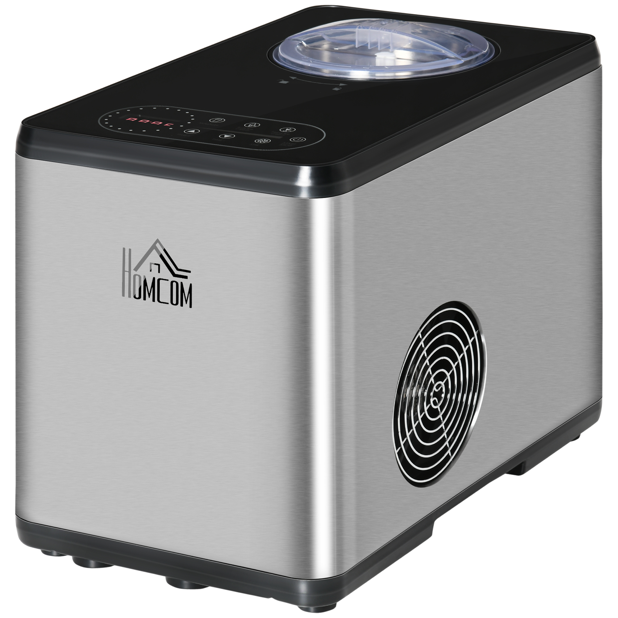 ijsmachine 1,5 L, zilver, zwart, 38,4 x 24 x 32 cm
