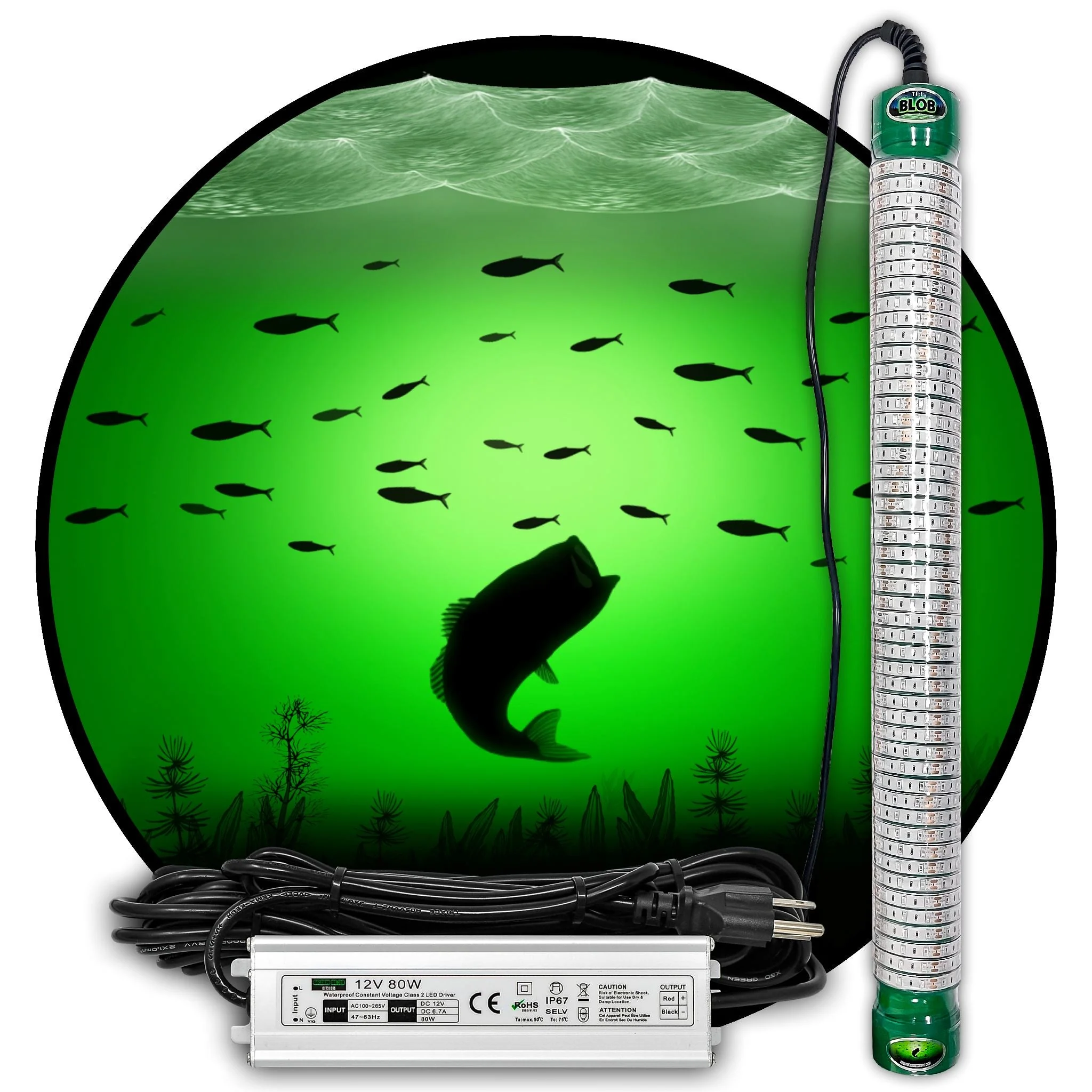 Dock 30,000 Lumens Green Underwater Fishing Light