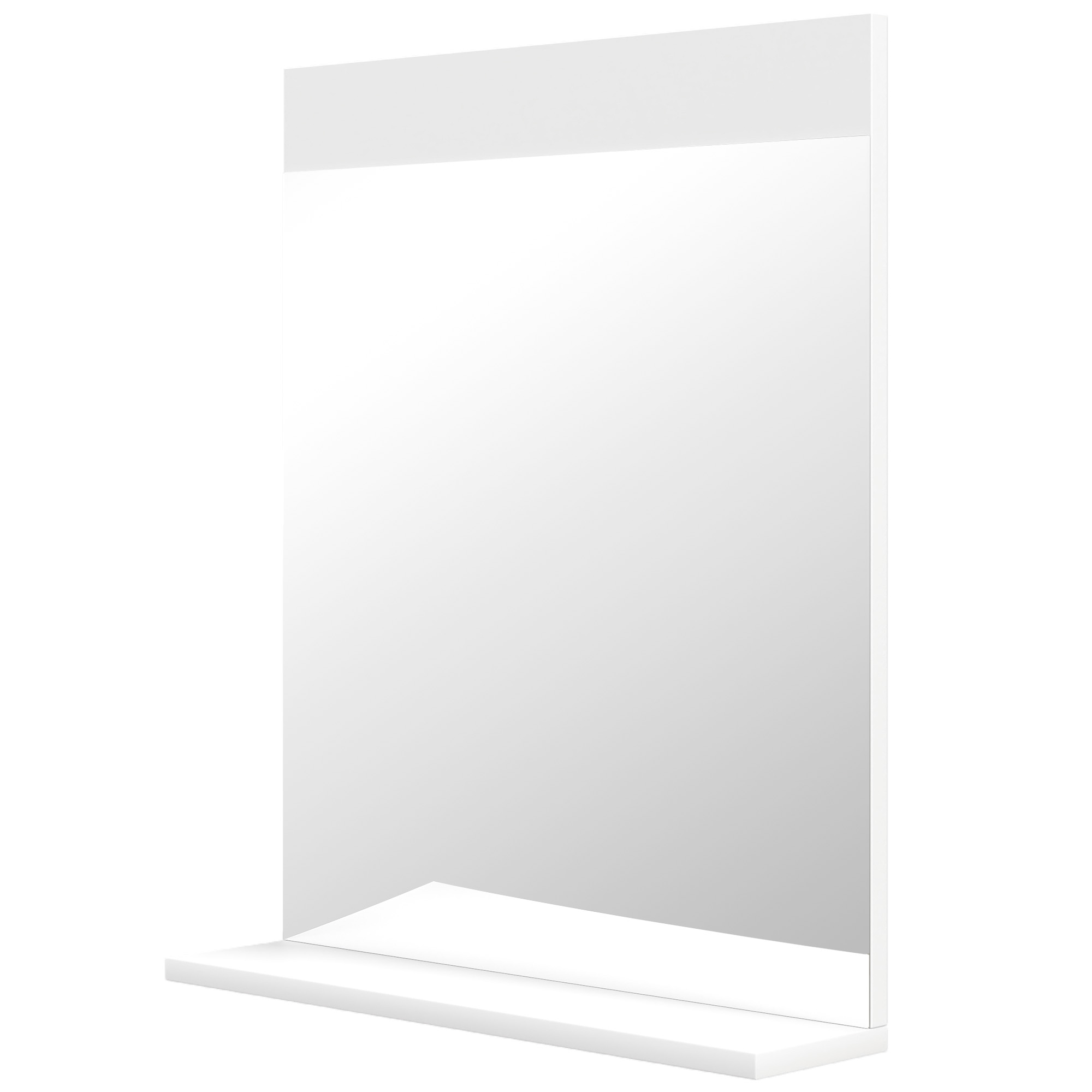HOMCOM Badezimmerspiegel Wandspiegel mit Regal für Wohnzimmer Schlafzimmer 50 x 12 x 60 cm weiß