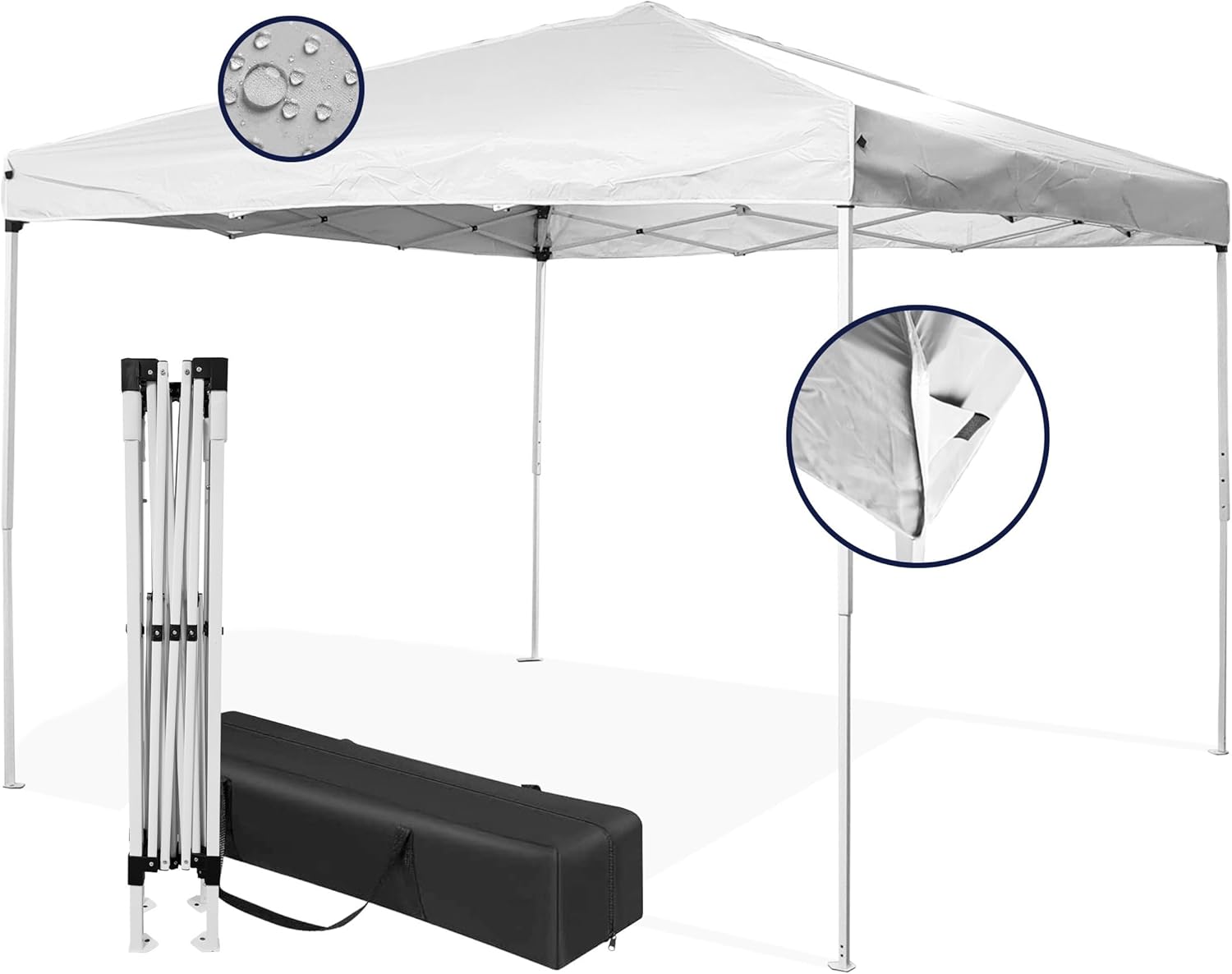 Bop Garden 3 x 3 Folding Waterproof Outdoor Gazebo Accordion Folding Tent with Carry Bag, Polyester Tarpaulin 160 g/m虏 Anti UV Pop Up Tent