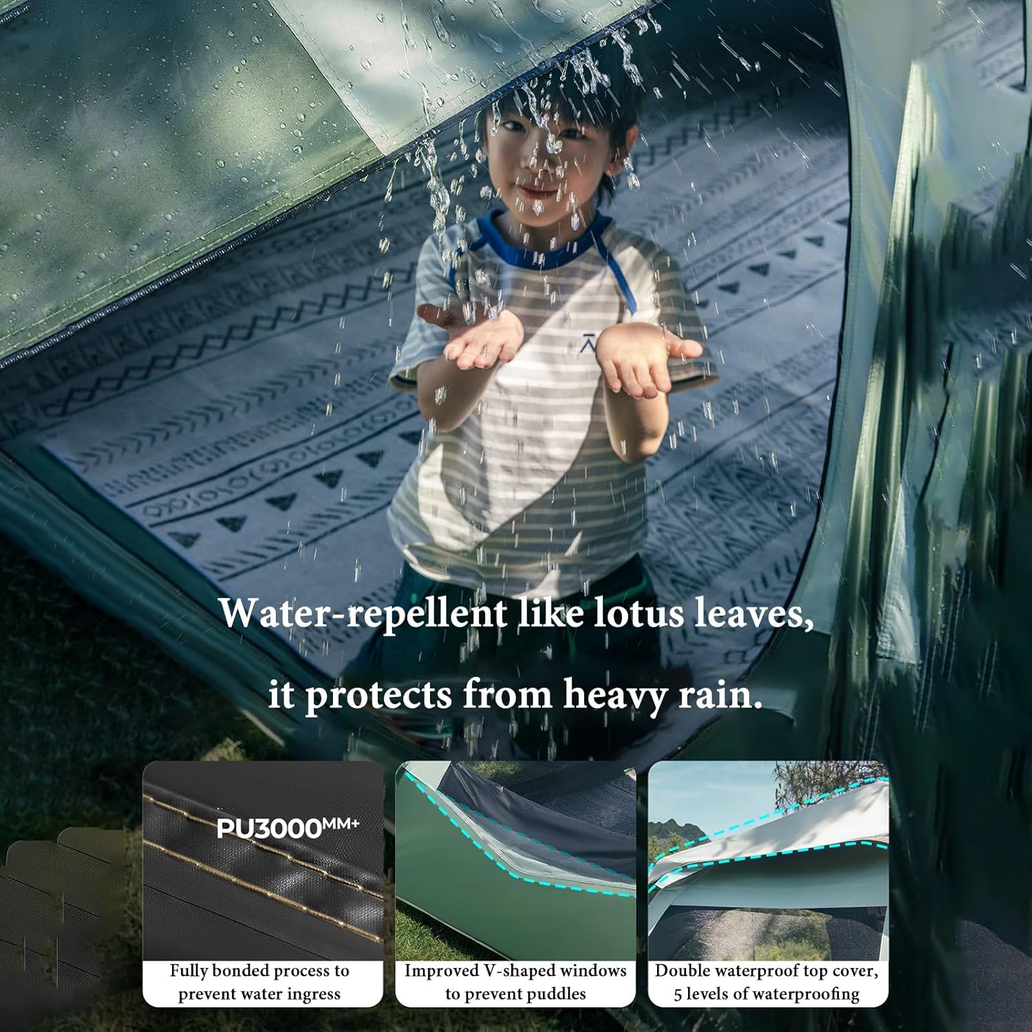 NEONMAN Pop up Zelt, Outdoor-campingzelt Trekkingzelt 360° Atmungsaktiv UV-beständig Wasserdicht Winddicht Schützt die Privatsphäre und öffnet Sich Automatisch, Campingtauglich