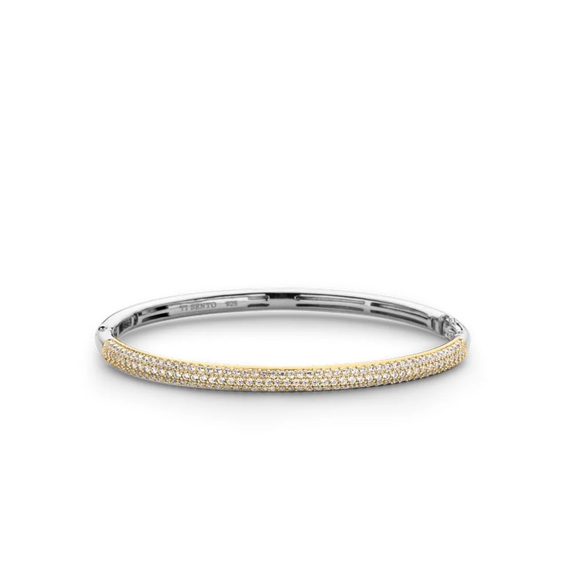 Bracciale Ti Sento Milano rigido in argento bicolore con pietre 2874ZY