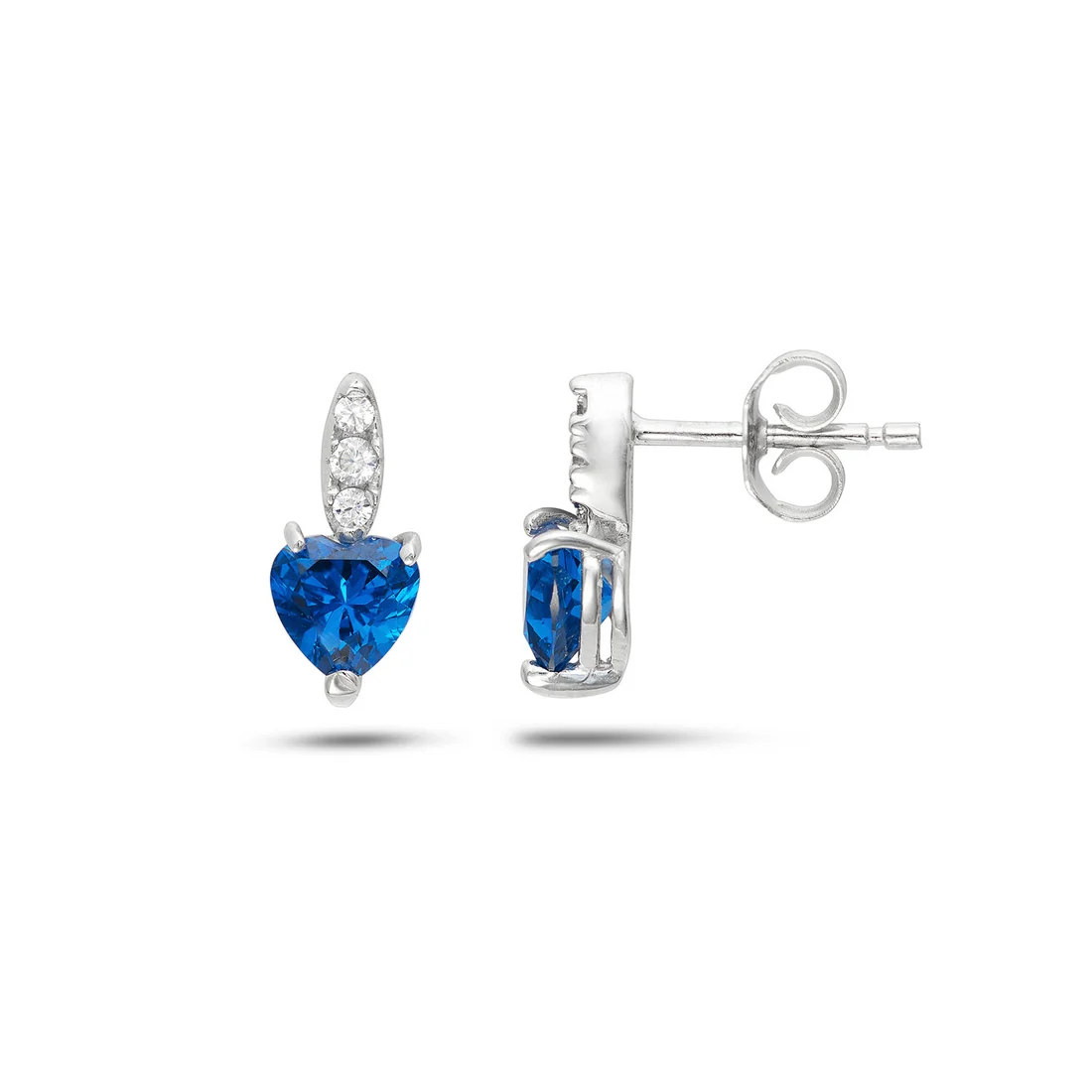 Orecchini pendenti Ambrosia Gioielli zirconi cuori blu AOZ 533