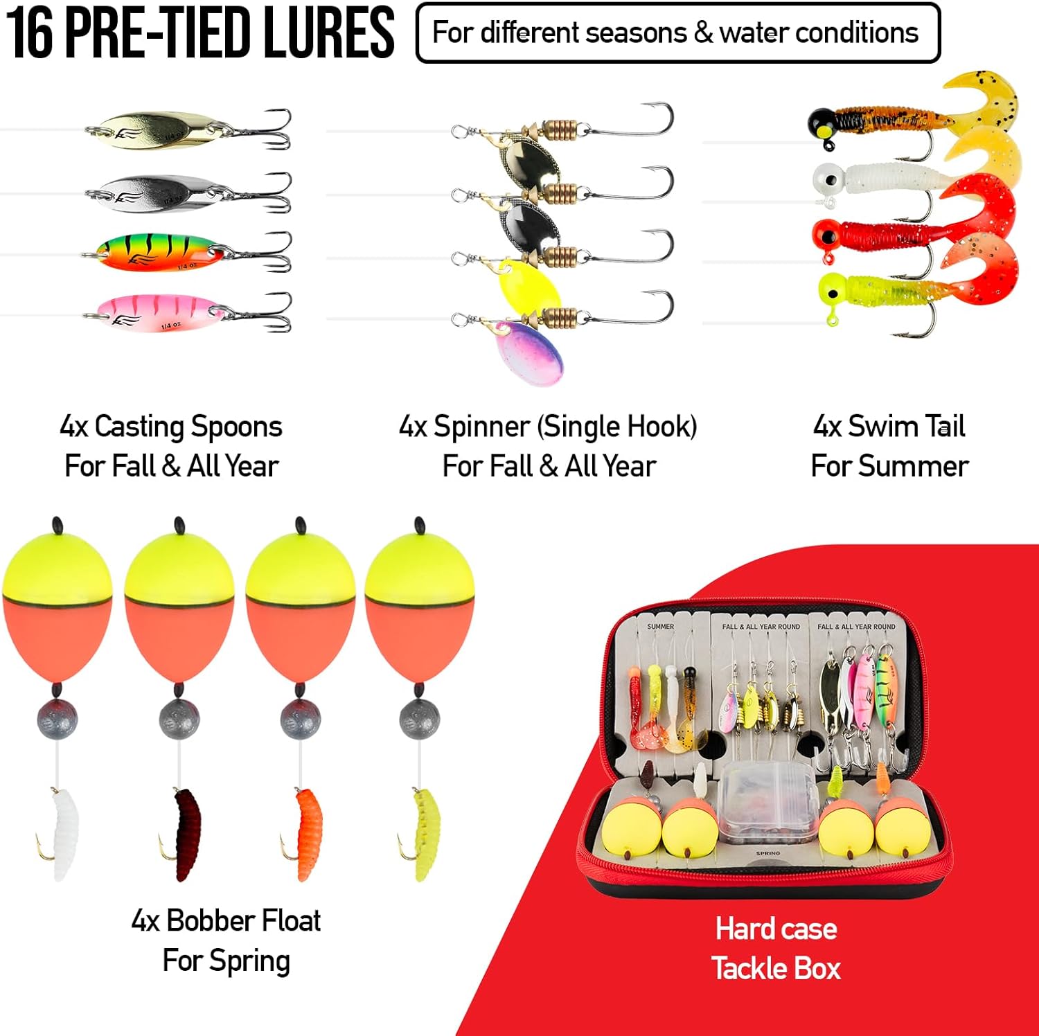 Amundson Angelrute und Rolle, Kombi, automatische Erweiterung, Graphit, Carbon, Aluminiumspule, tragbar, Reise- und Camping-Set, für alle Jahreszeiten, Allwetter-Angelköder für Anfänger und Angler,