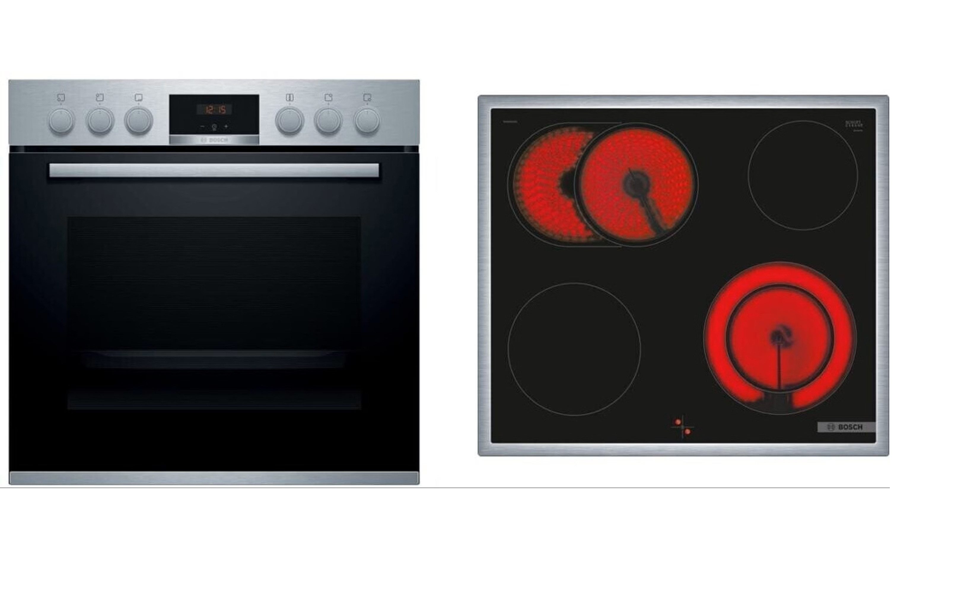 Elektro-Herd-Set Bosch HND431CS62 Einbauherd Set Heißluft/Umluft Breite 60 cm