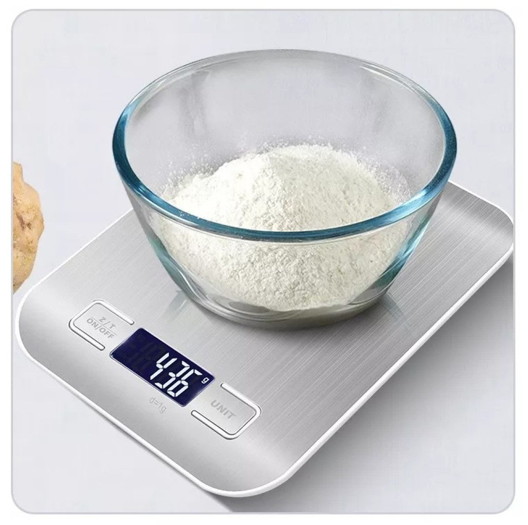 Küchenwaage Elektronische Küchenwaage LCD, 5kg/1g Präzision mit Edelstahlfläche