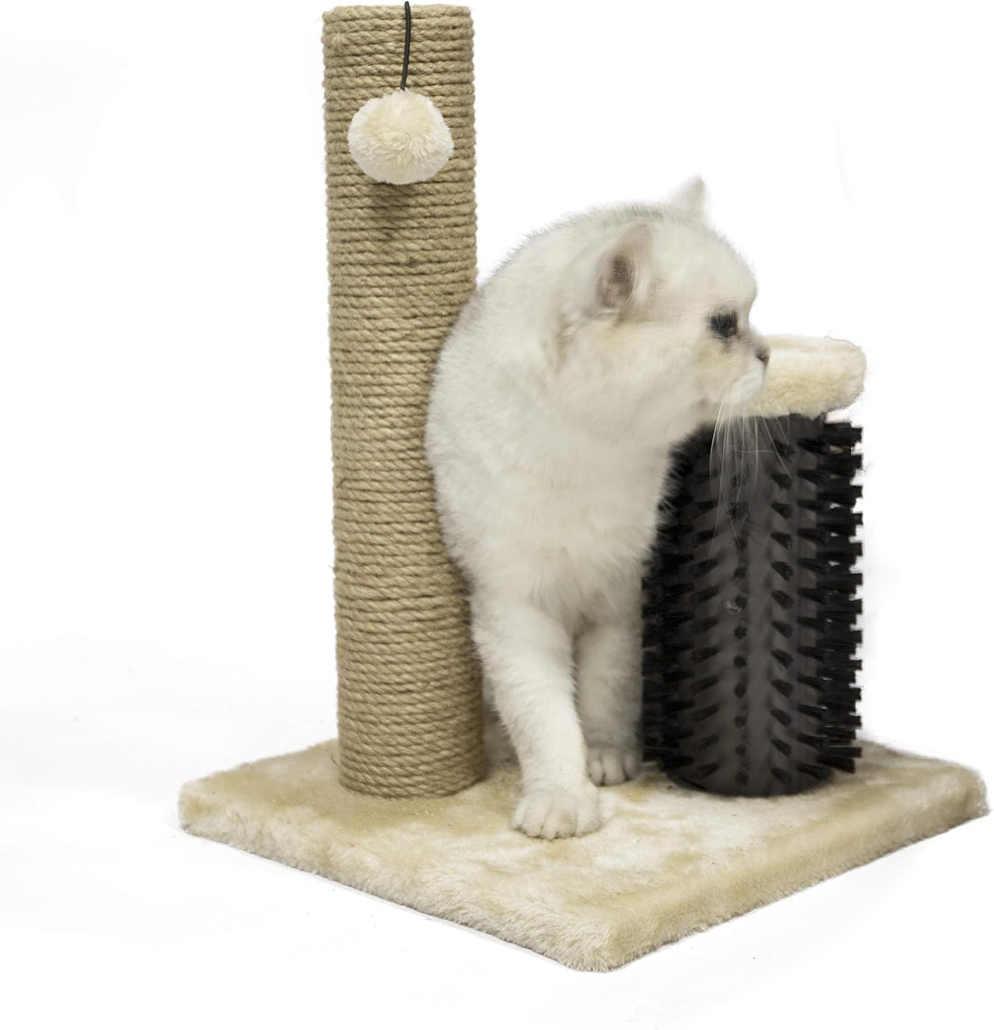 Tiragraffi per gatti da interno, standard, con giocattolo pendente, 80 cm, grigio