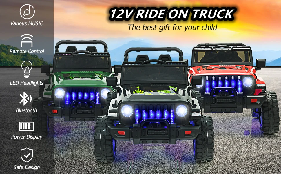 Eletriclife 12V Kids Ride-on Jeep Car with 2.4G Remote Control