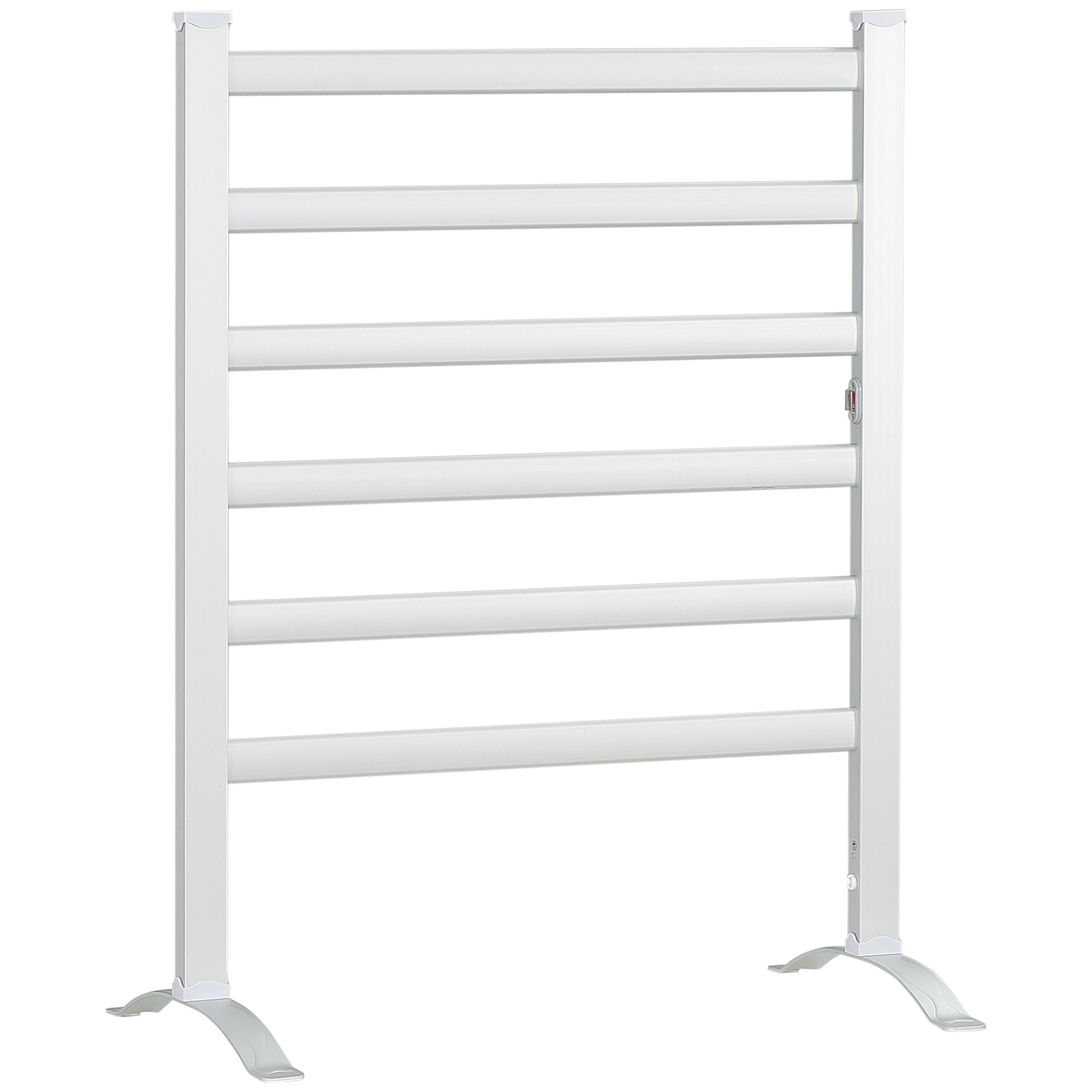 HOMCOM Handtuchwärmer, elektrisch, freistehend/Wandmontage, 45-55° C, Aluminiumrahmen, silber, 90 x 69 x 36cm
