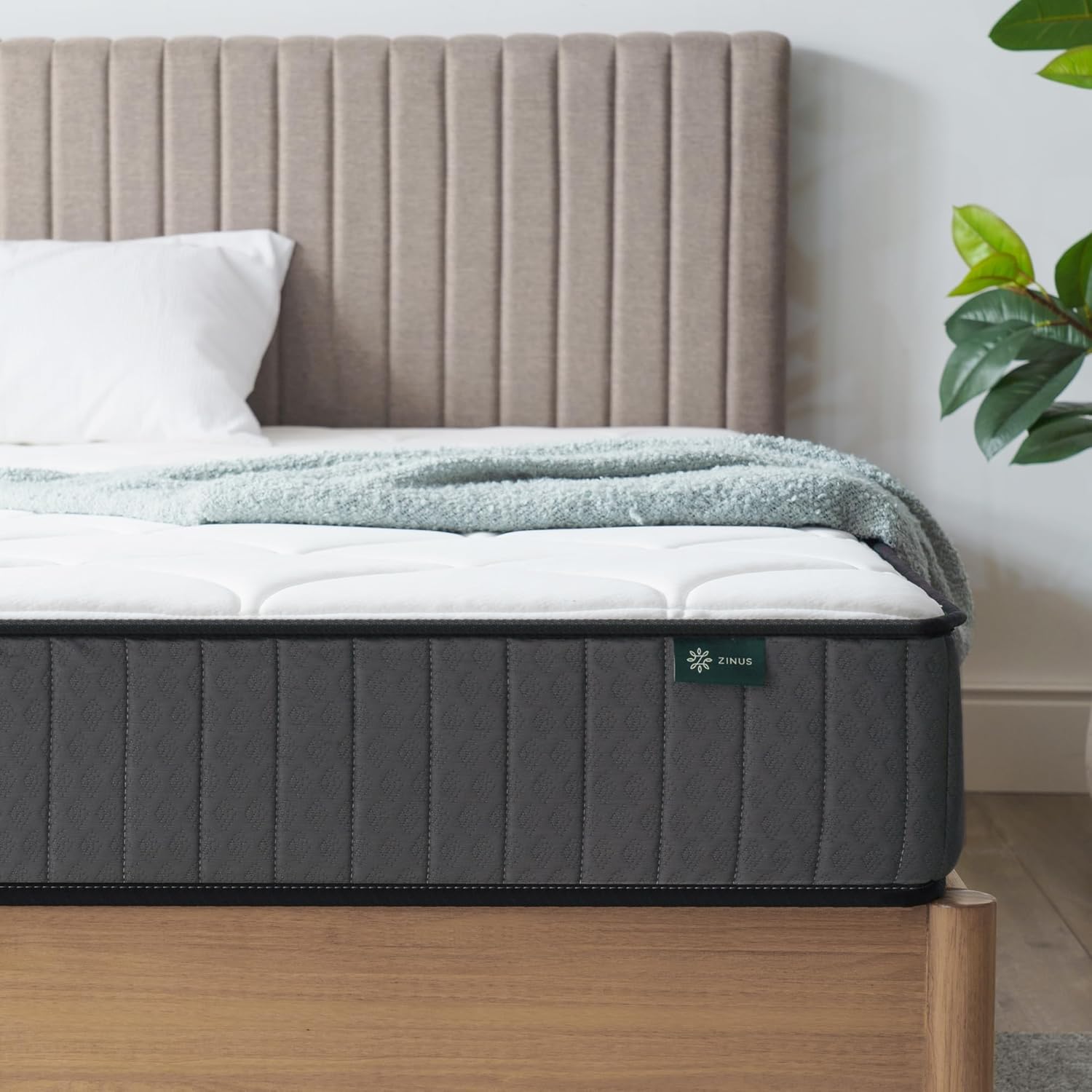 Zinus materasso 80x190 cm - Altezza 25 cm - Materassi a molle insacchettate e memory foam - Materasso ibrido