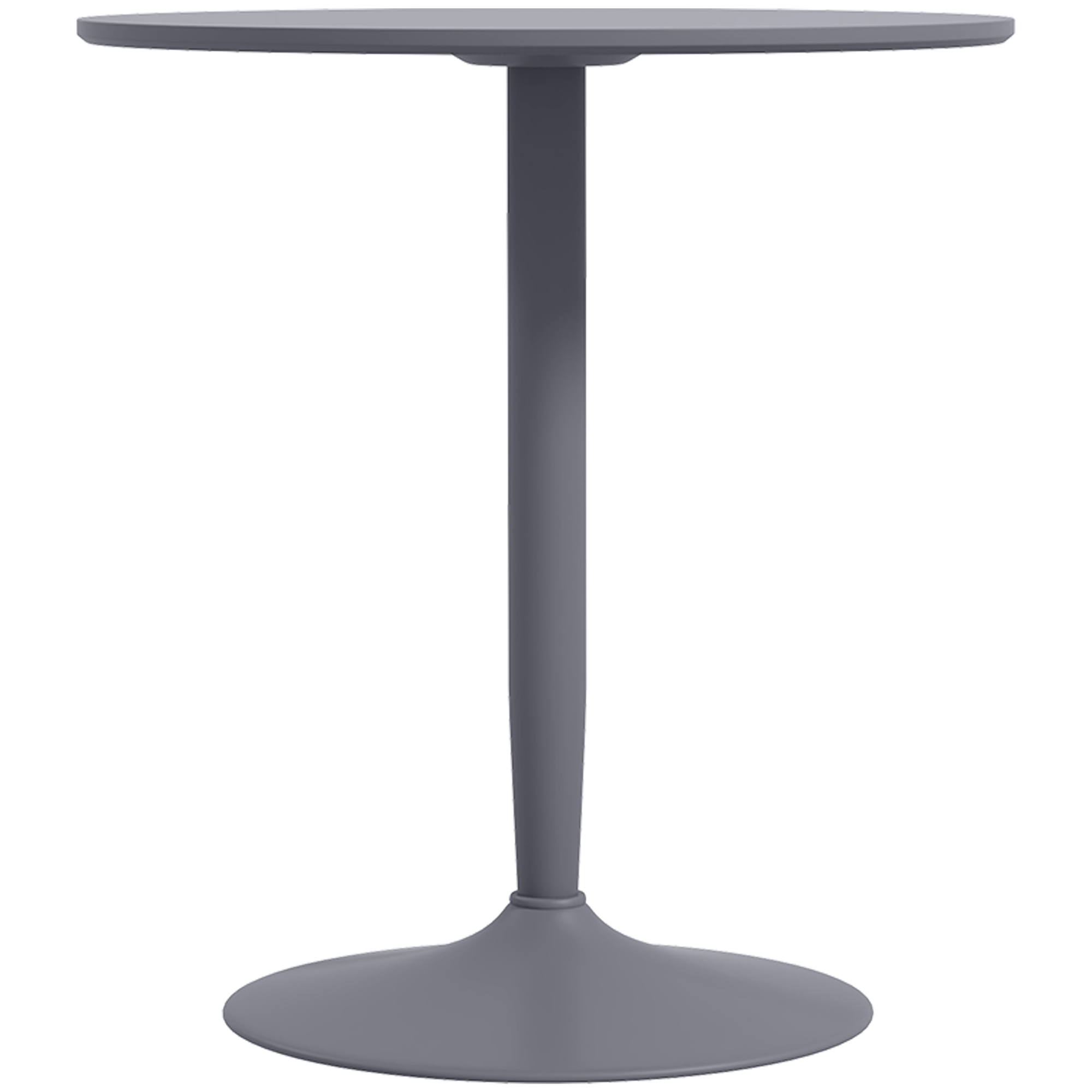 HOMCOM Esstisch für 2 Personen, runde Tischplatte, Stahlfuß, Grau, 70 x 70 x 75 cm