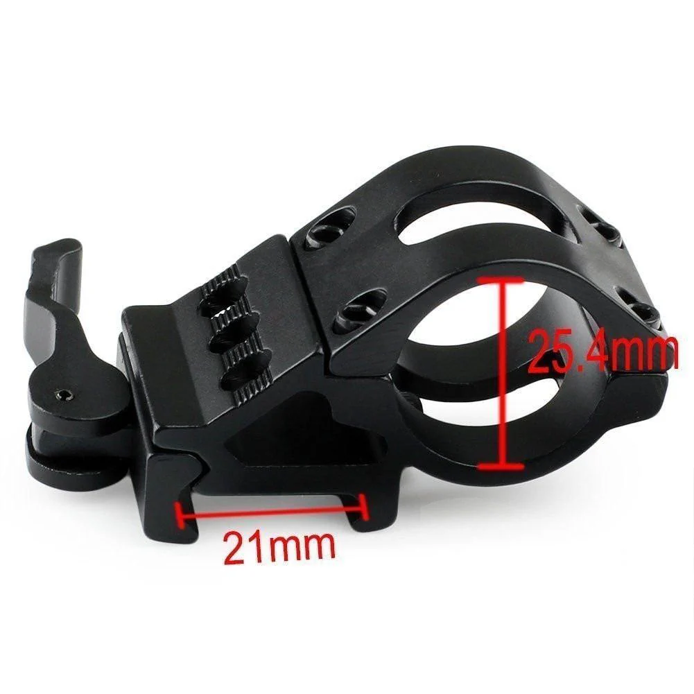 QD (30mm) 45 Degree Offset Side Ring Offset 20mm Rail Picatinny Flashlight, Laser Mount
