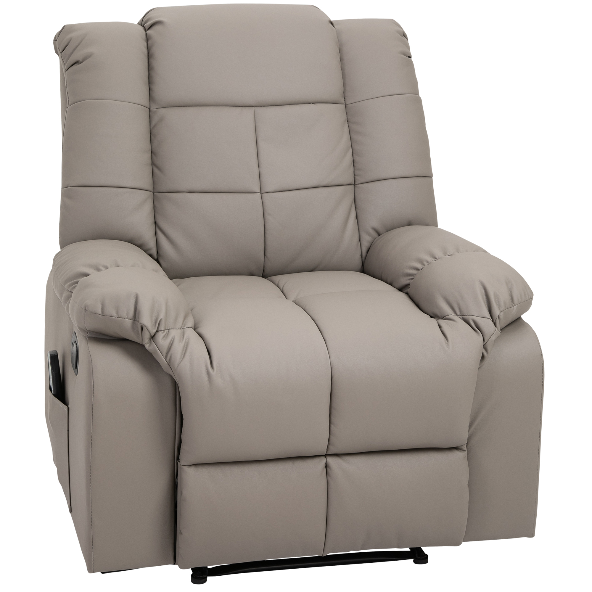 HOMCOM Elektrisch Massagesessel Fernsehsessel mit Liegefunktion 8 Massagepunkte Grau 94 x 99 x 99 cm