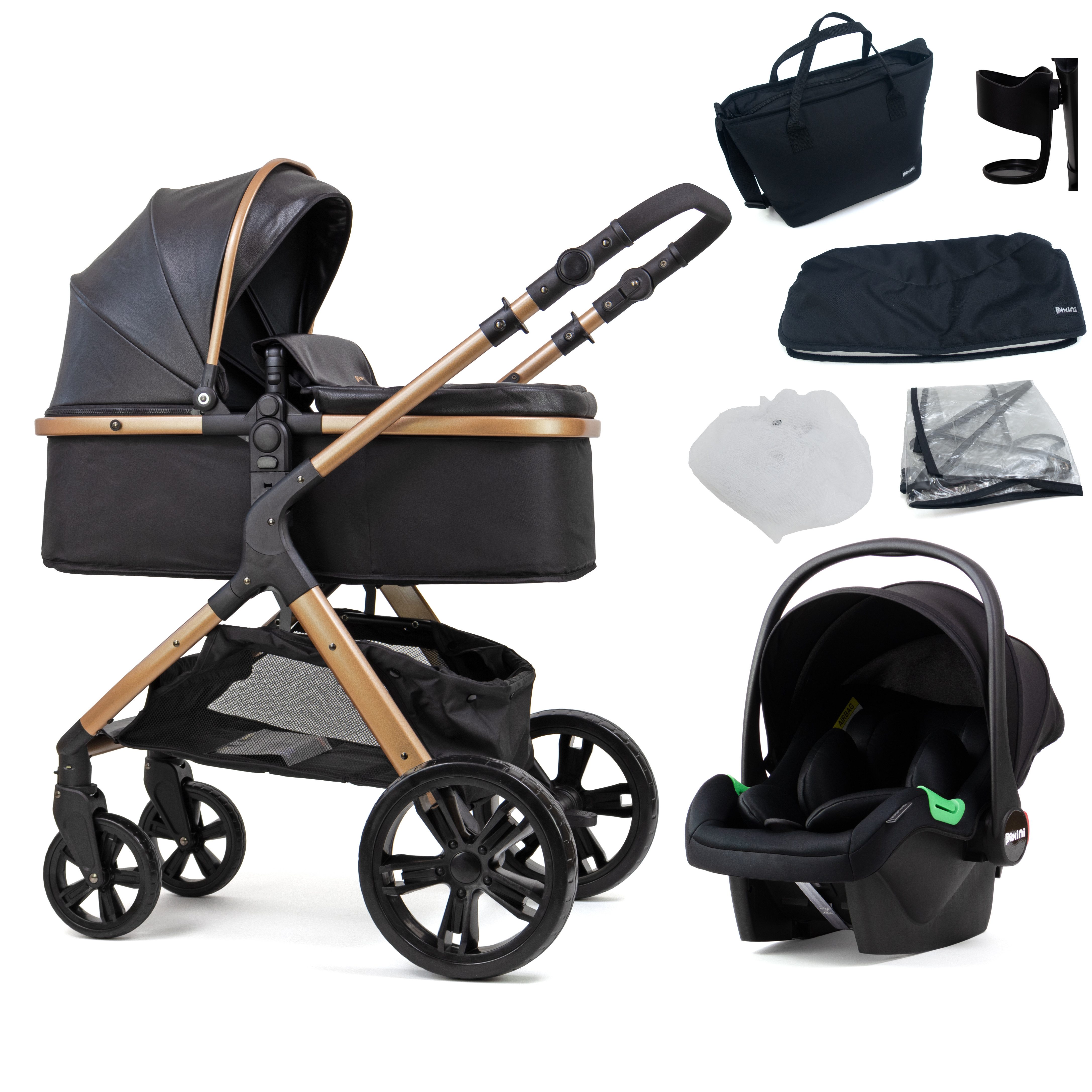 Kombi-Kinderwagen Pixini Nelio Kinderwagen 3in1 Set