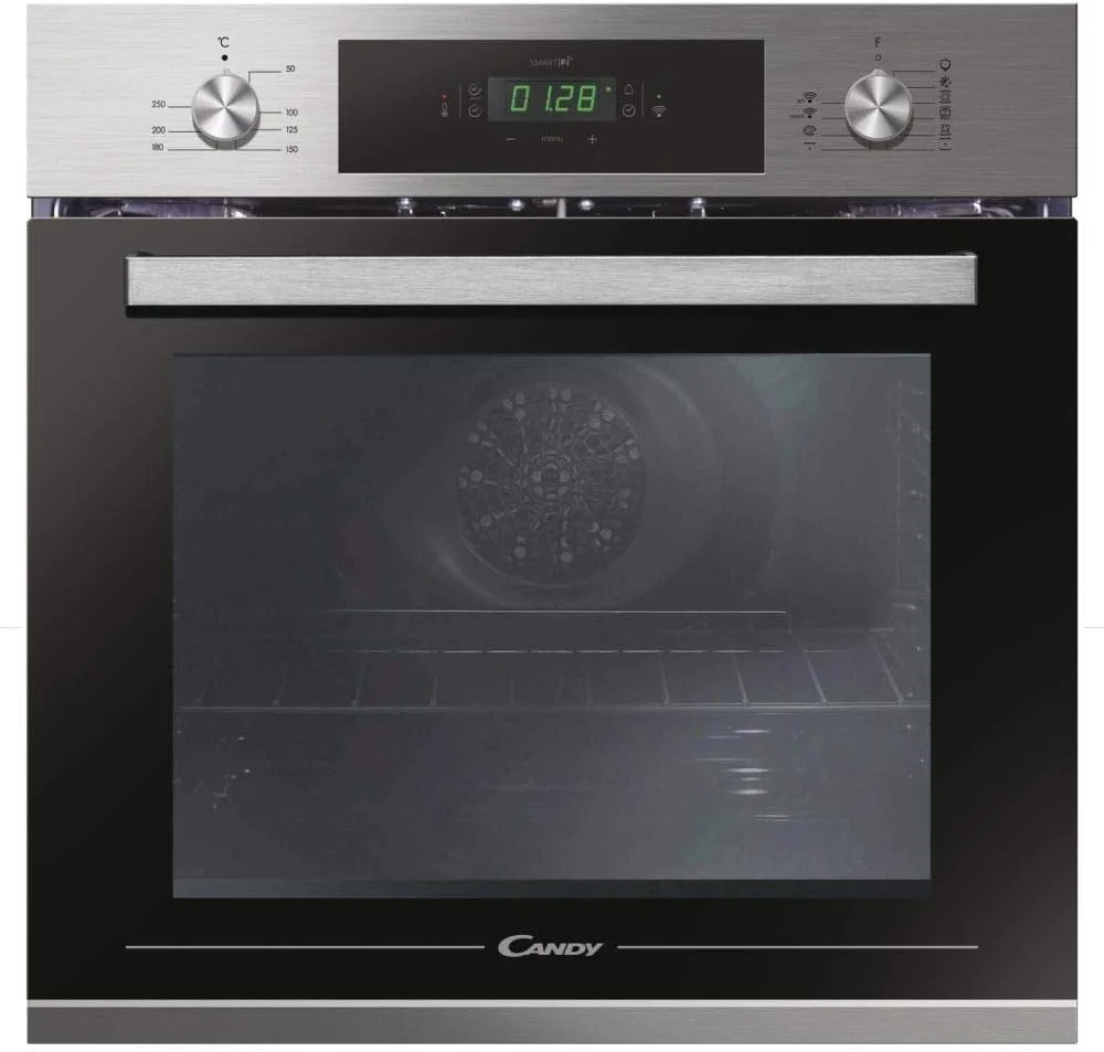 CANDY Backofen, 56,8 x 59,5 x 59,5 cm, 65 Liter, Schwarz/Edelstahl, OCNTA05I Smart elektrischer Einbauofen, Wi-Fi