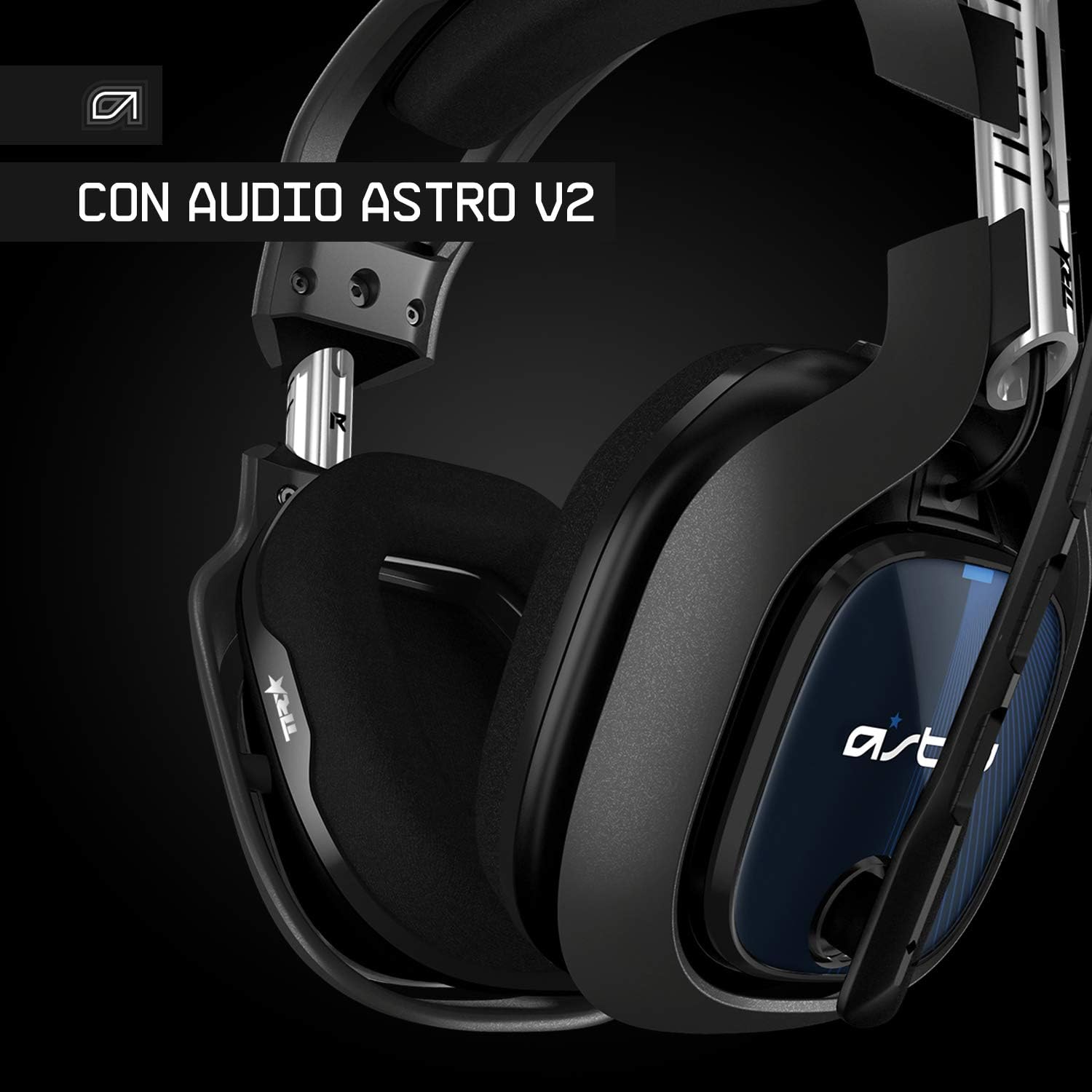 ASTRO Gaming A40 TR Cuffie Gaming Cablate, ASTRO Audio V2, Dolby ATMOS, Jack Audio 3,5 mm, Microfono Intercambiabile, per PS5, PS4, Xbox, PC, Mac, Mobile, Nero/Blu
