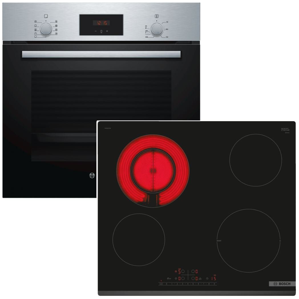 Backofen-Set mit Induktionskochfeld autark 60 cm Teleskopauszug