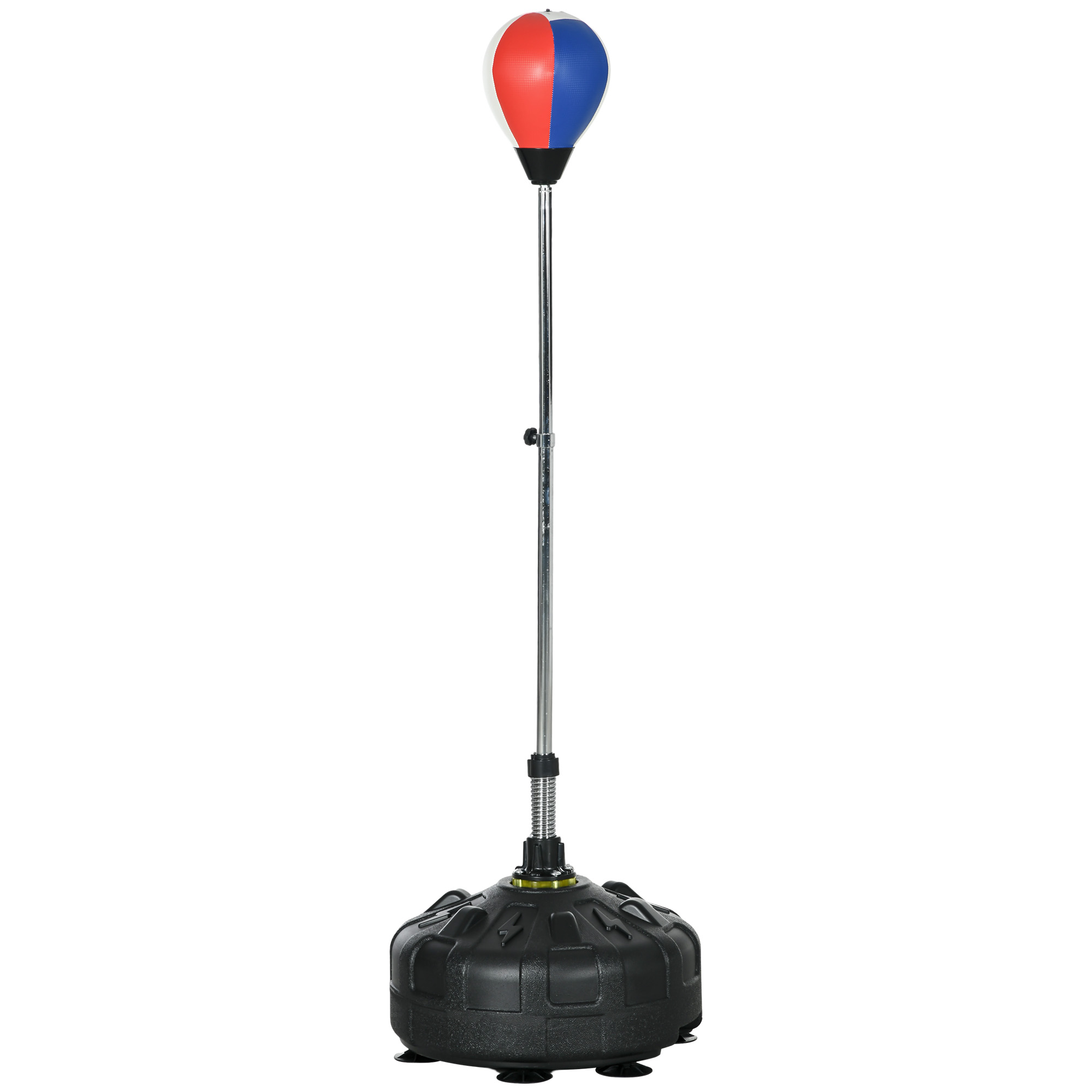 SPORTNOW Punchingball, höhenverstellbar 147-165cm, befüllbarer Standfuß, Stahl, Schwarz+Rot+Weiß