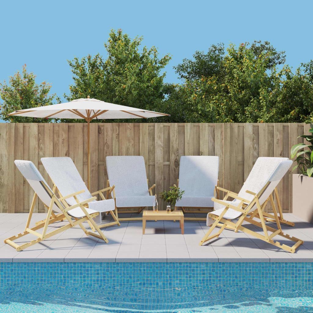 Furniture Select Strandtücher, 6 Stück, weiß, 60 x 135 cm, Stoff, 400 g/m²