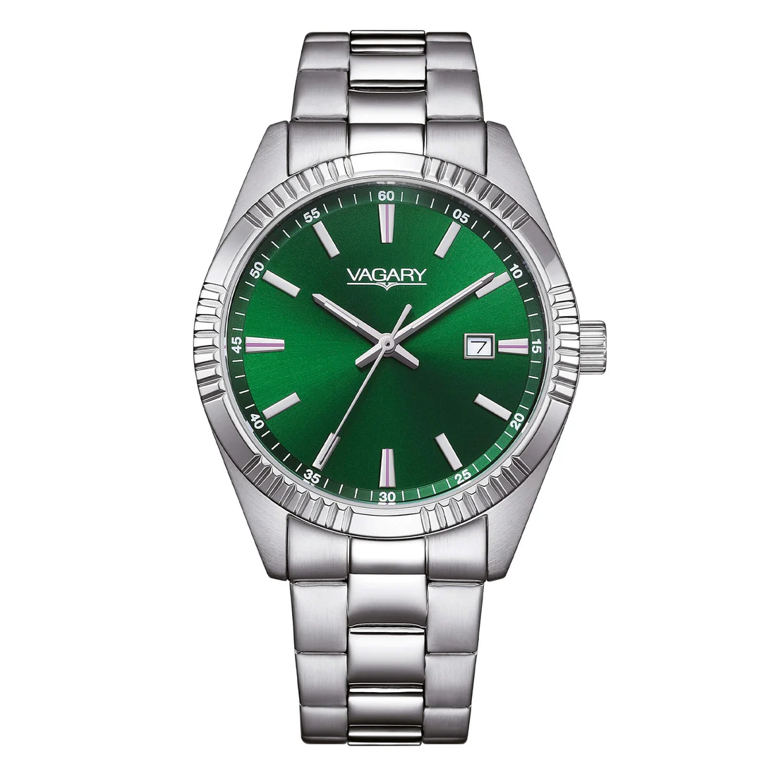 Orologio elegante Vagary by Citizen IB9-115-41 verde bracciale acciaio