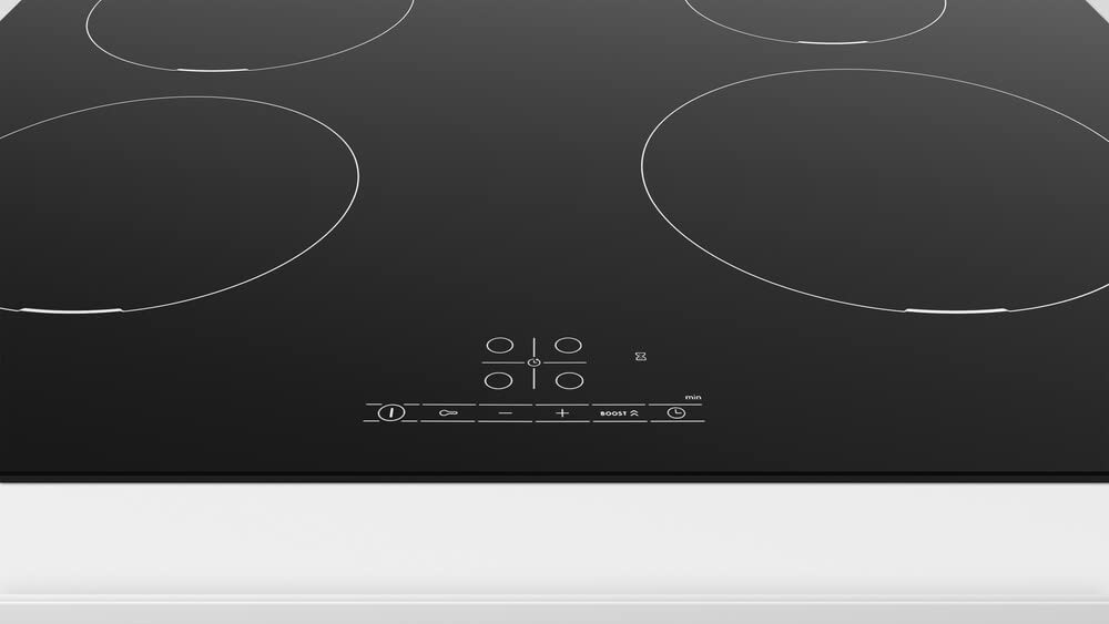 Induktionskochfeld PUE611BB5E mit 4 Kochzonen 592 x 522 mm Glaskeramik schwarz Timer Sicherheitsverriegelung