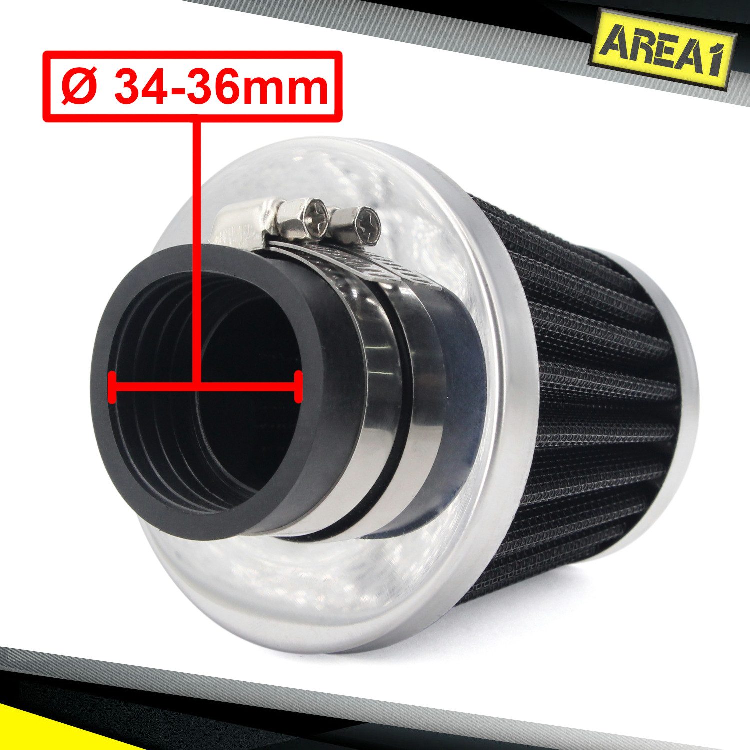 Luftfilter Universal Tuning Sport Luftfilter Filter, Anschluss 34 35 36 mm