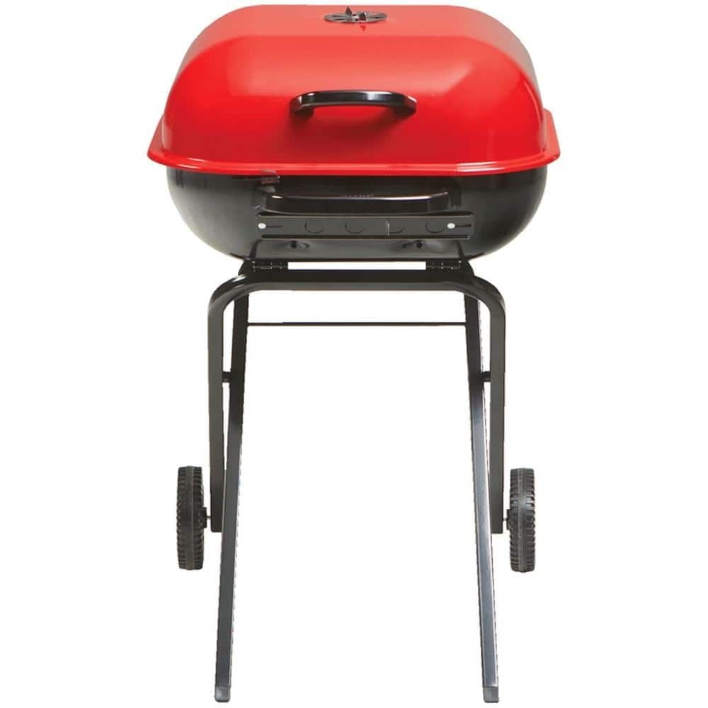 Americana Portable Red Charcoal Grill &ndash; Locking Design, Folding Legs, Easy Transport