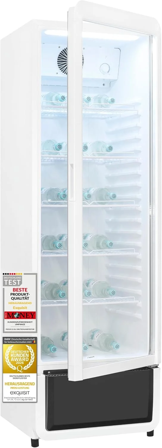 Exquisit Getränkekühlschrank, 280 L, Weiß, GKS5260-GT-431D - Gewerbe-Kühlschrank