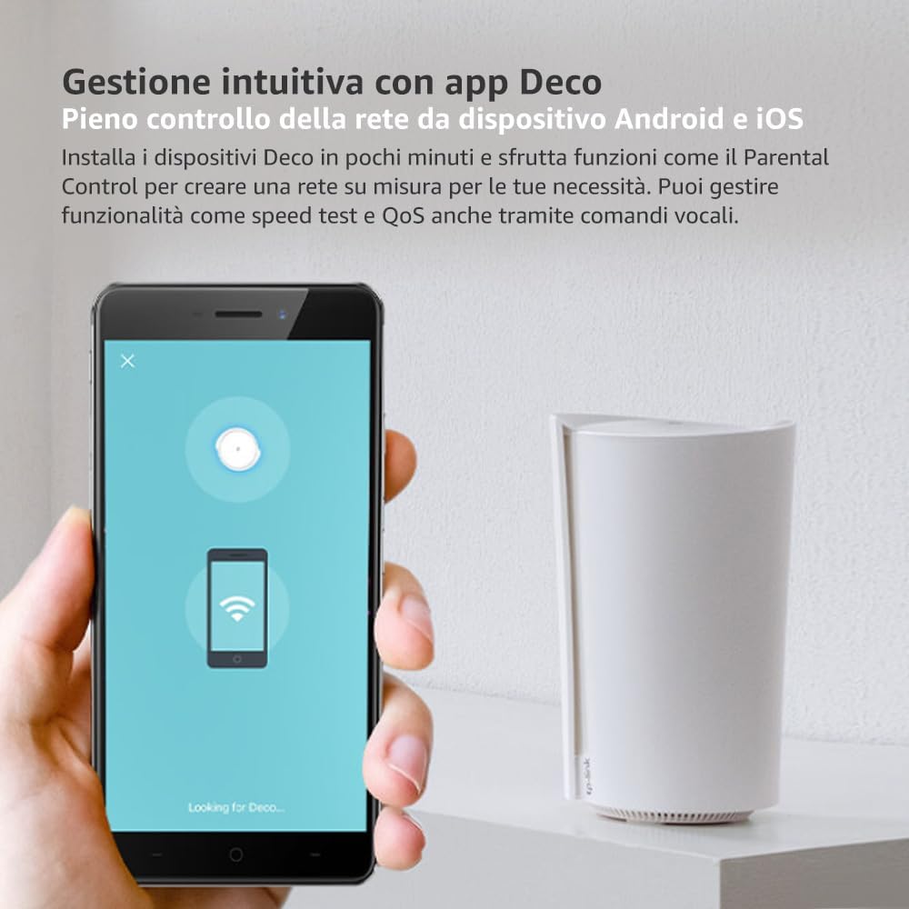 TP-Link Deco X3000-5G Router con Sim, 5G Mesh WiFi 6, AX3000Mbps Dual Band, Modem Ultraveloce con Velocità Fino a 3.4 Gbps, Porta WAN/LAN da 2.5 Gbps, Alexa, Plug&Play