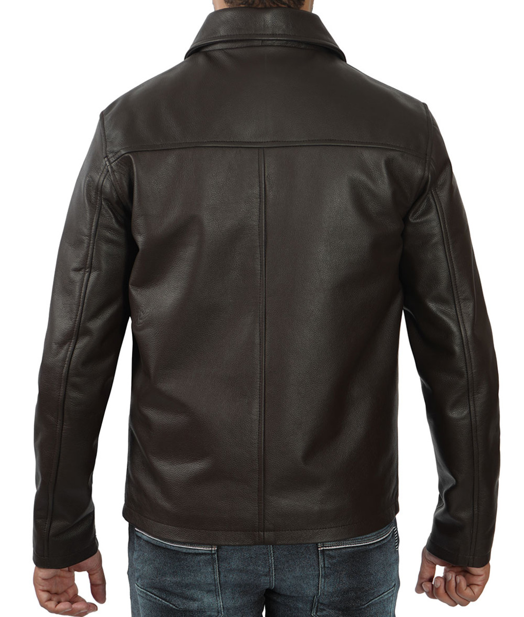 Mens Dark Brown Leather Jacket