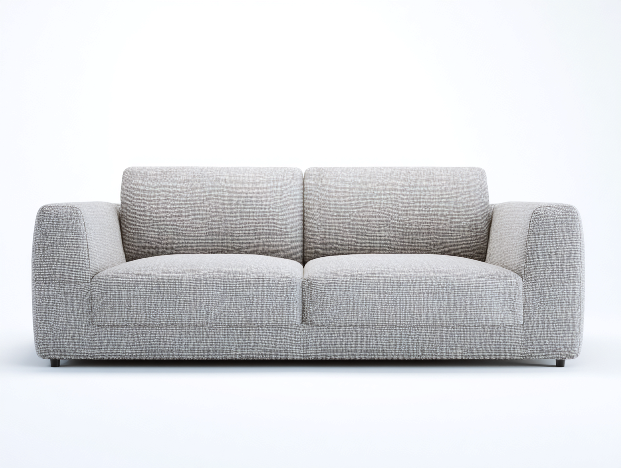 Sofa 2-Sitzer Stoffbezug 180x92x75 cm Hellgrau Modernes Design Breite Armlehnen