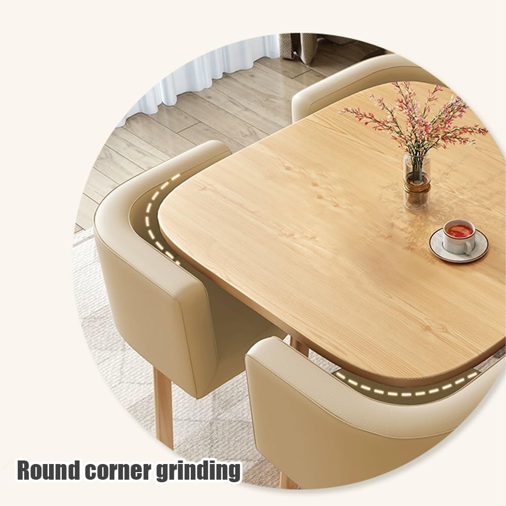 Set di tavolo da pranzo salvaspazio con 4 sedie, moderno, per cucina, colazione, bar e conferenze, facile da montare, per piccoli spazi, ideale per casa, caffetteria, ufficio (grigio)