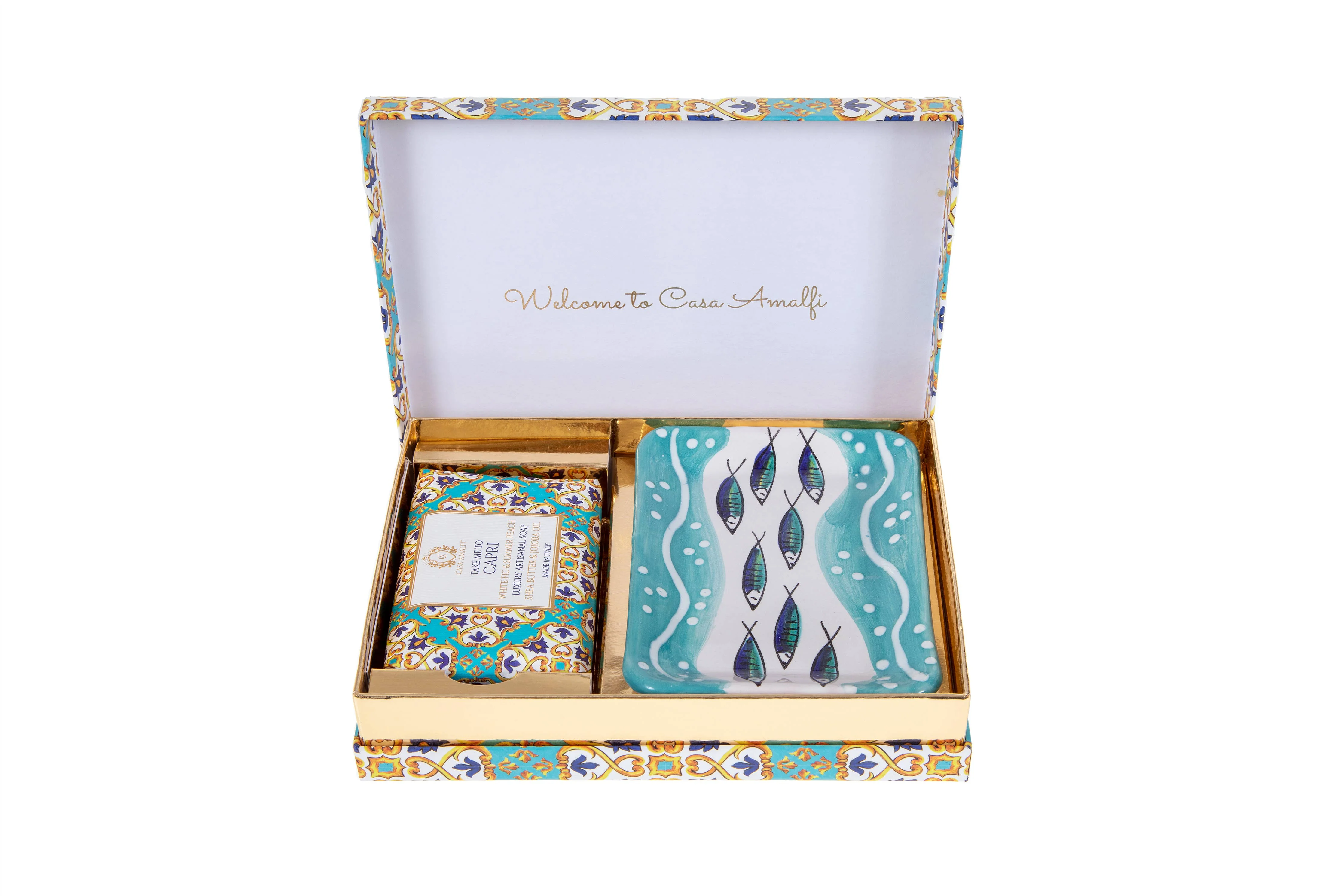 Take Me to Capri �C Luxury Soap & Ceramic Dish Gift Set
