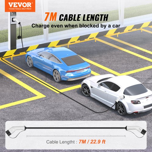 VEVOR Typ2 Ladekabel Ladegerät für Elektroauto und Hybrid 22kw 7m Kabellänge 3-Phasen 380V