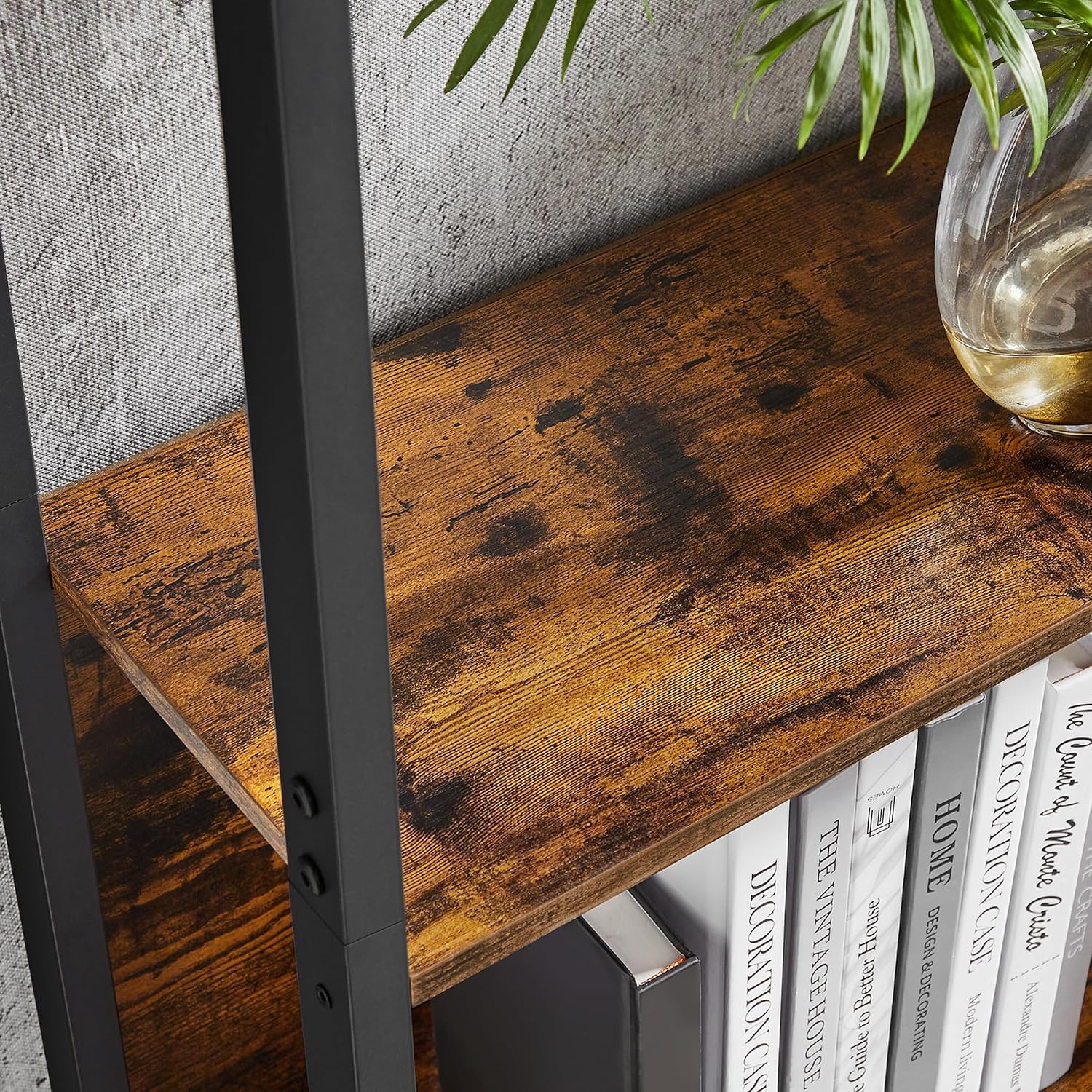 VASAGLE Bücherregal mit Metallrahmen, Standregal im Industrial-Stil