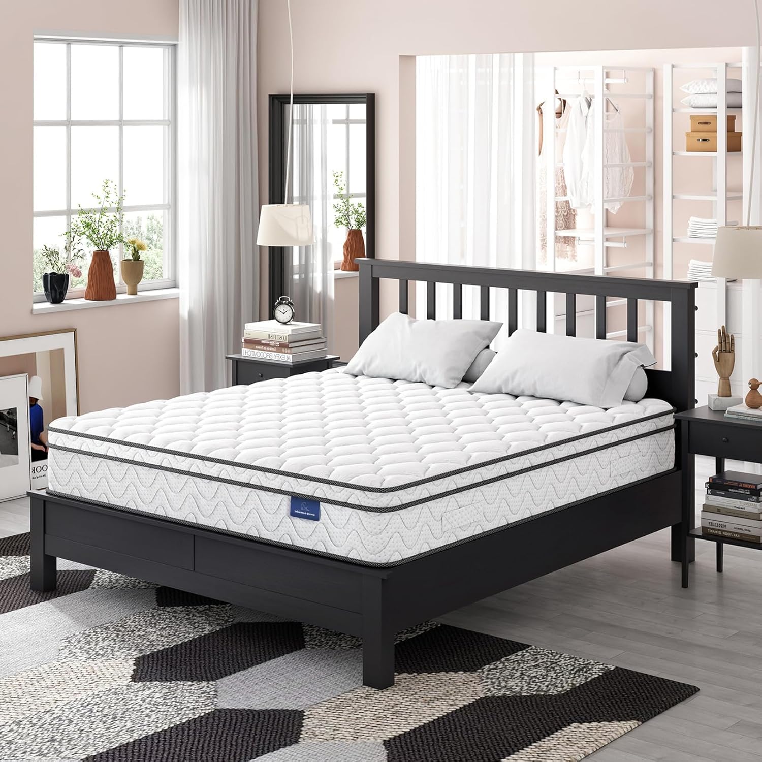 Vesgantti Twin XL Mattress 10 Inch, Fiberglass-Free | Cool Sleep Hybrid Mattress in a Box - Memory Foam & Pocket Springs, Ergonomic Design, Pressure Relief, Medium Firm Feel, 39