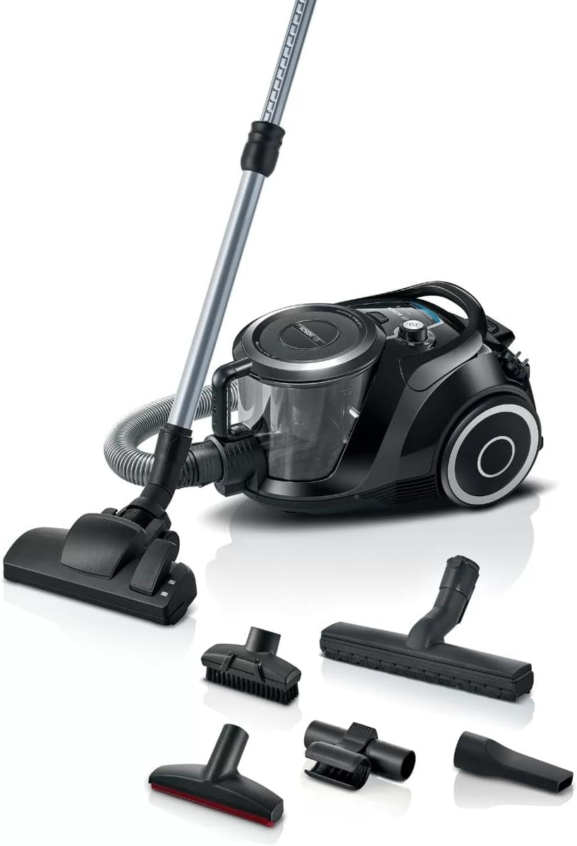 Bosch Staubsauger beutellos Serie 6 BGC41X36, Bodenstaubsauger, ideal für Allergiker, Hygiene-Filter, Bodendüse für Parkett, Teppich, Fliesen, Starke Saugleistung, leise, 700 W, blau