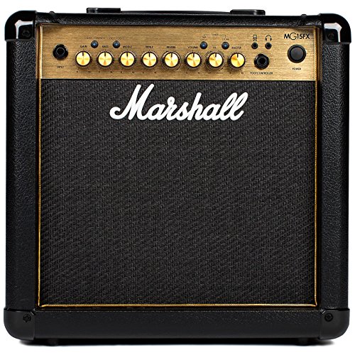 Marshall Mg15Gfx Amplificatore Combo per Chitarra Con Effetti Incorporati, Amplificatore per Esercizi Adatto per Chitarra Elettrica, Nero e Oro : Strumenti Musicali