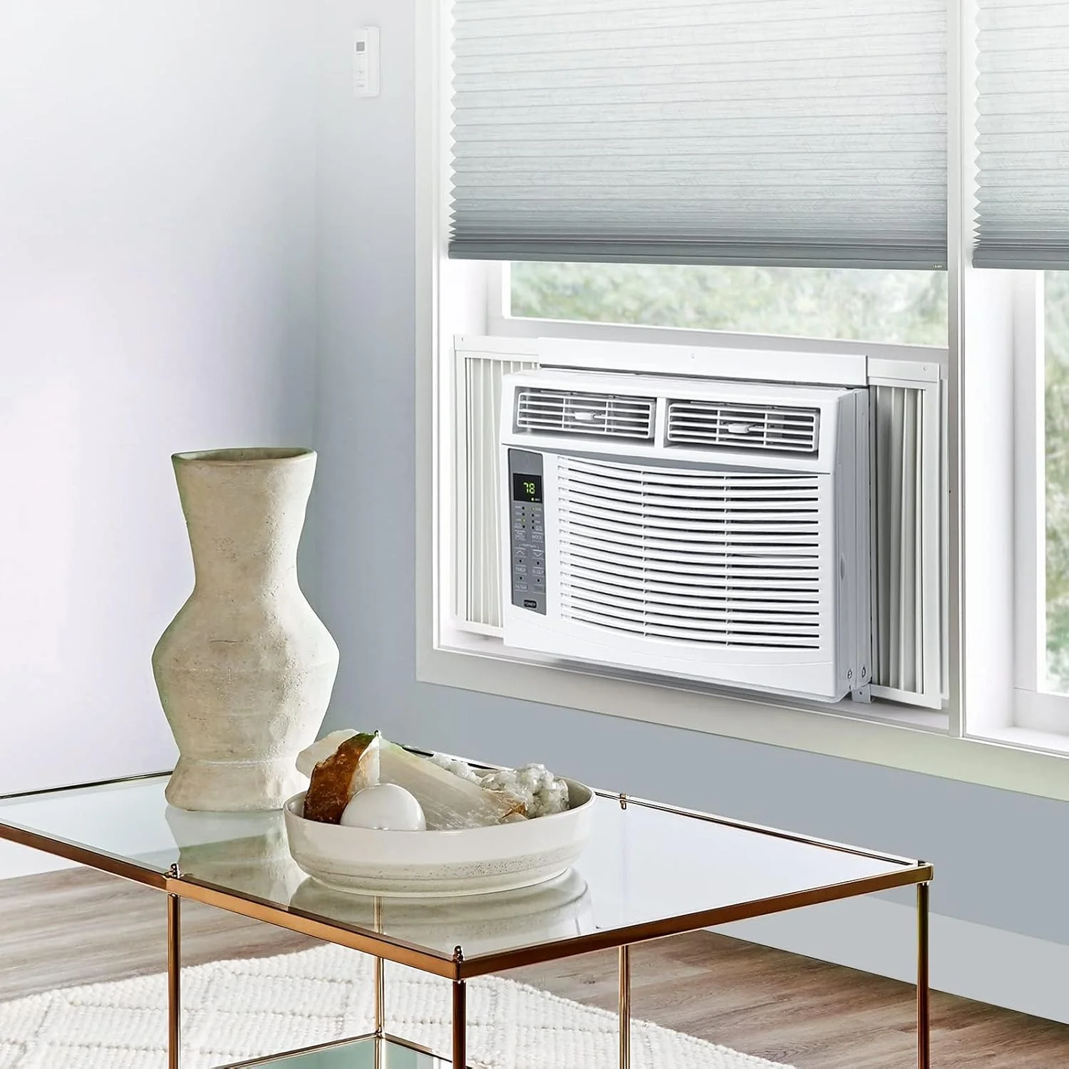 GAOMON Smart 6000 BTU Window Air Conditioner �C WiFi-Enabled AC with Remote & App Control, Timer, Sleep Mode, Easy Install Kit, Cools Rooms Up to 350 Sq. Ft, 115V, White