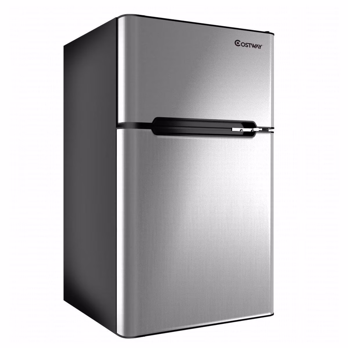 Costway Refrigerator Small Freezer Cooler Fridge Compact 3.2 cu ft. Unit, Grey