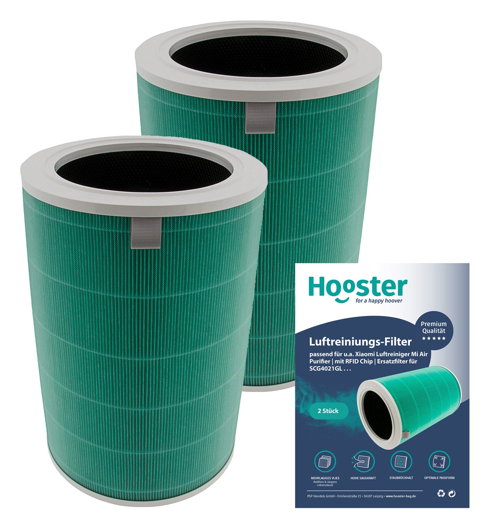 Luftfilter 2er Set Filter kompatibel mit Xiaomi Luftreiniger Mi Air Purifier
