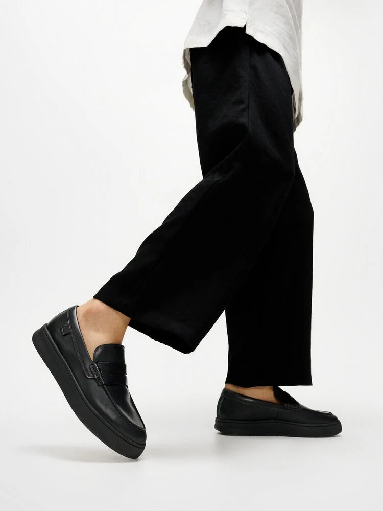 FitFlop RALLY M?nner Black Leder Loafers