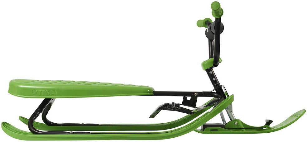 STIGA Snowracer Curve SX – Robuster Schlitten mit BMX-Lenker, Stahlrahmen, Bremse und Zugseilwinde – Lenkschlitten für Kinder ab 7 Jahren und Erwachsene, Max. 90 kg